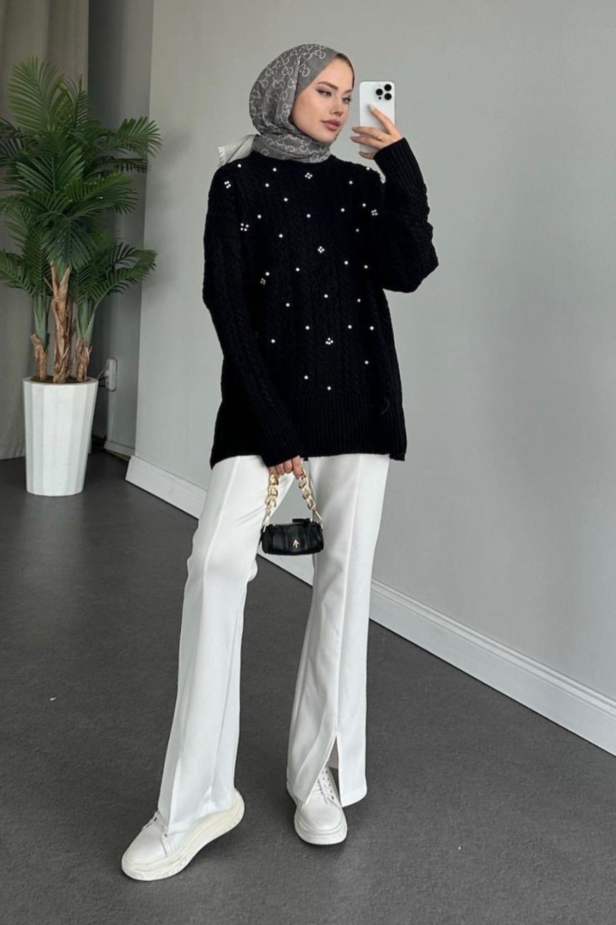 İncili Triko Kazak Siyah, Fiyatları 