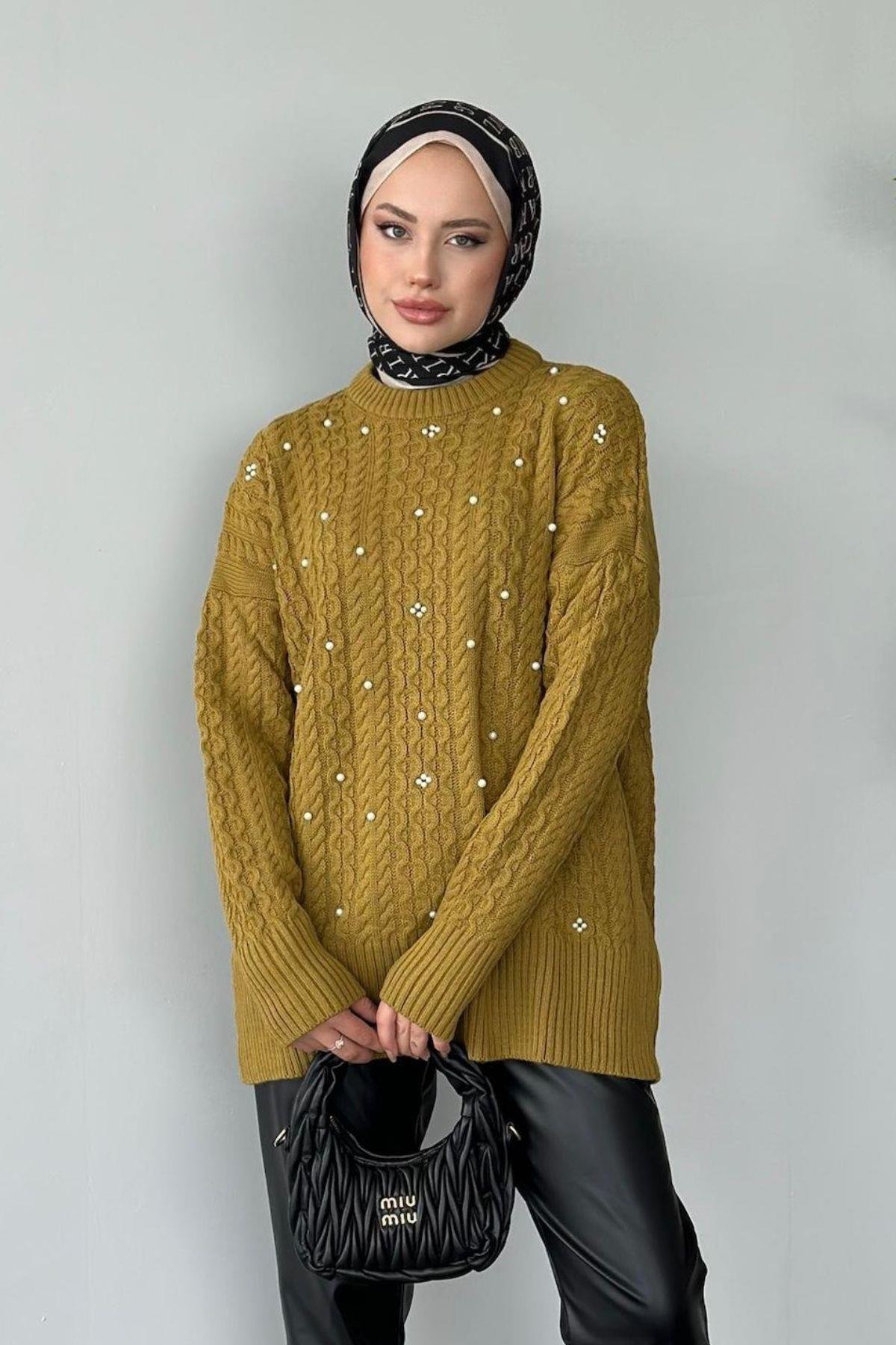 İncili Triko Kazak Yağyeşili, Fiyatları 