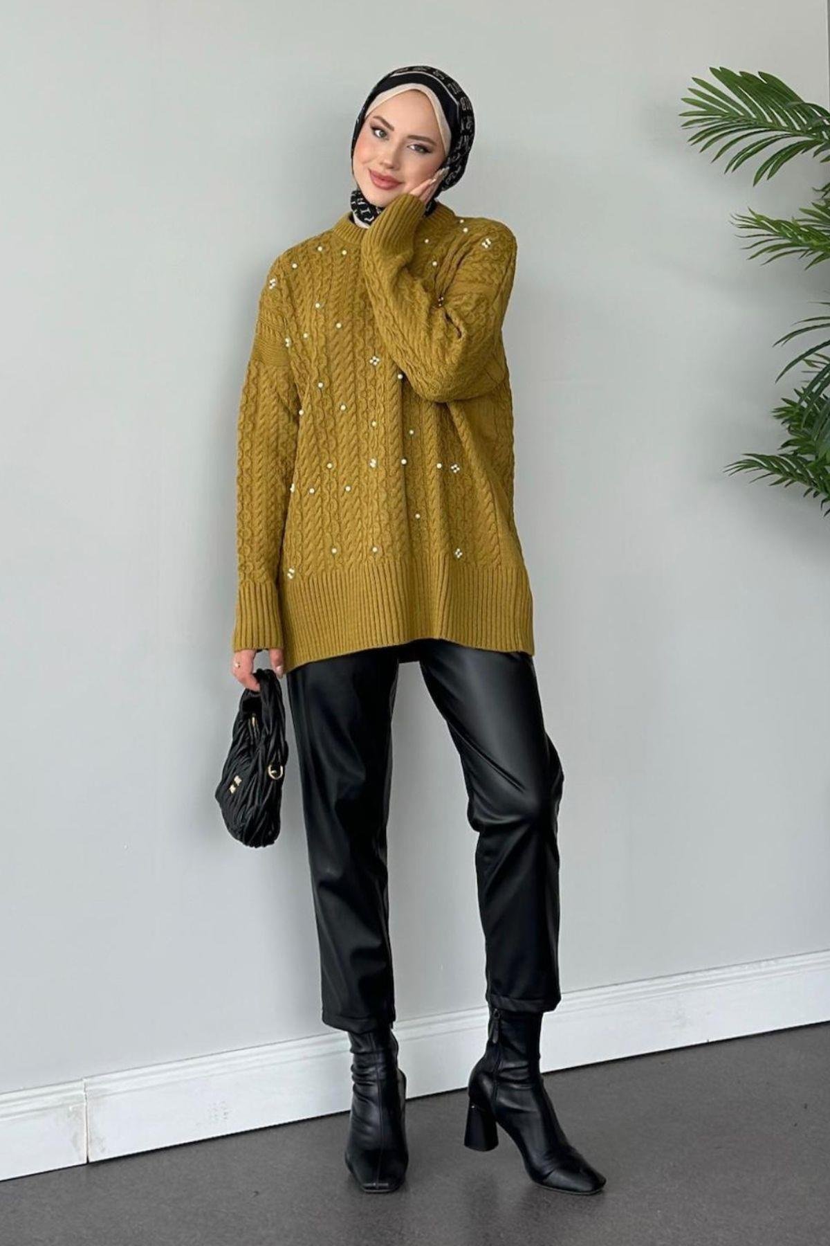 İncili Triko Kazak Yağyeşili, Fiyatları 