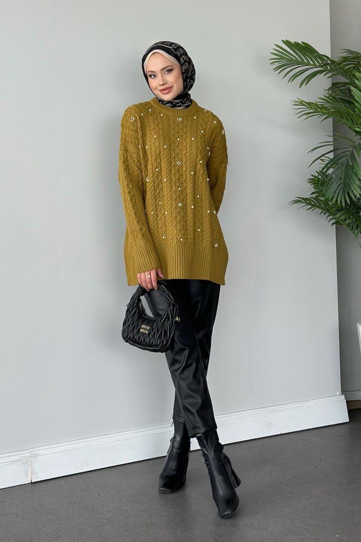 İncili Triko Kazak Yağyeşili, Fiyatları 