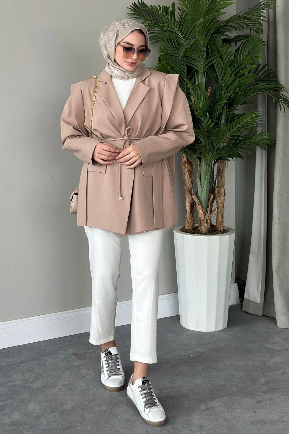 İpli Blazer Ceket Bej, Fiyatları 