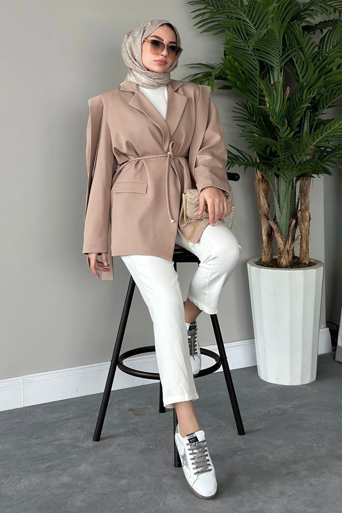 İpli Blazer Ceket Bej, Fiyatları 