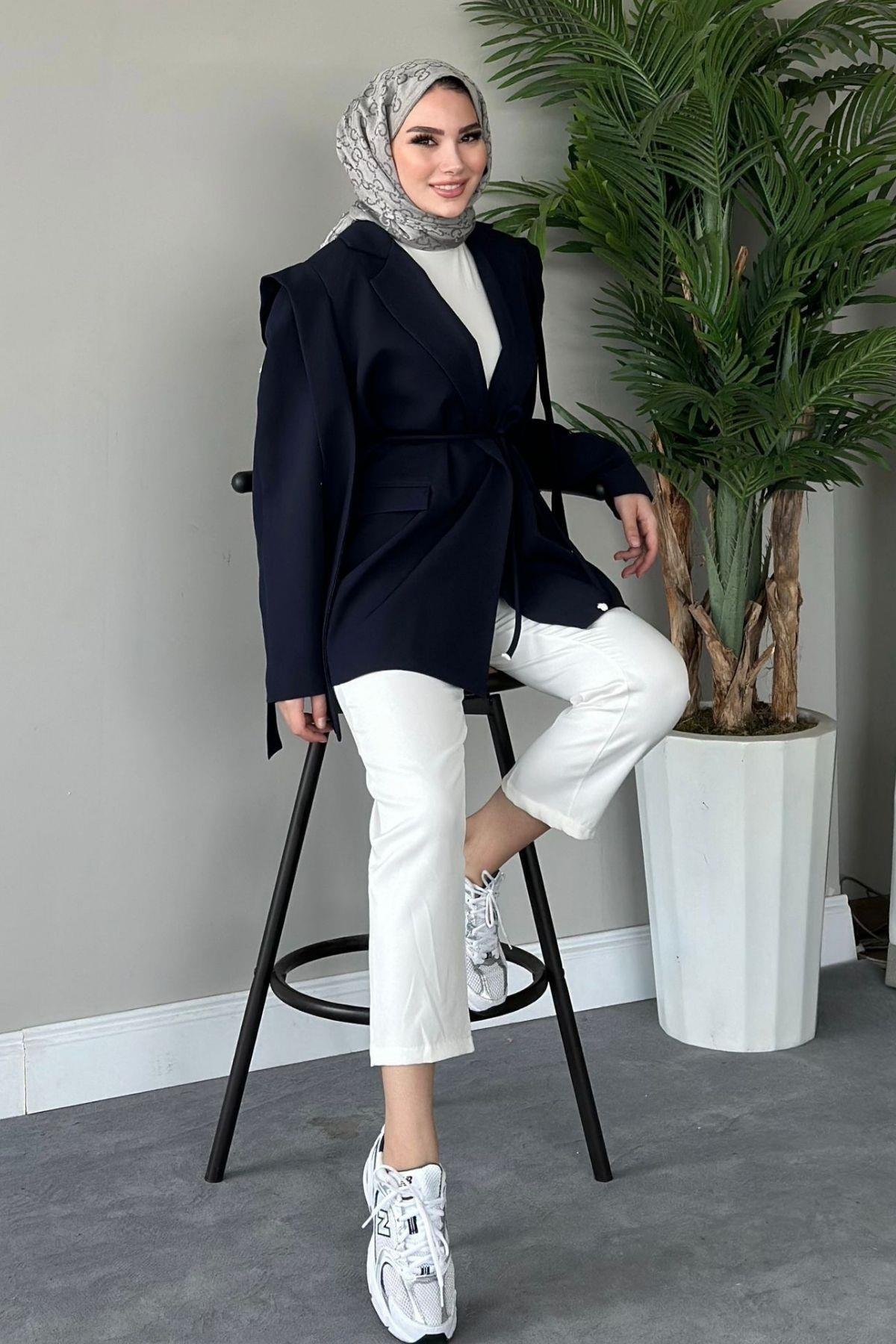 İpli Blazer Ceket Lacivert, Fiyatları 