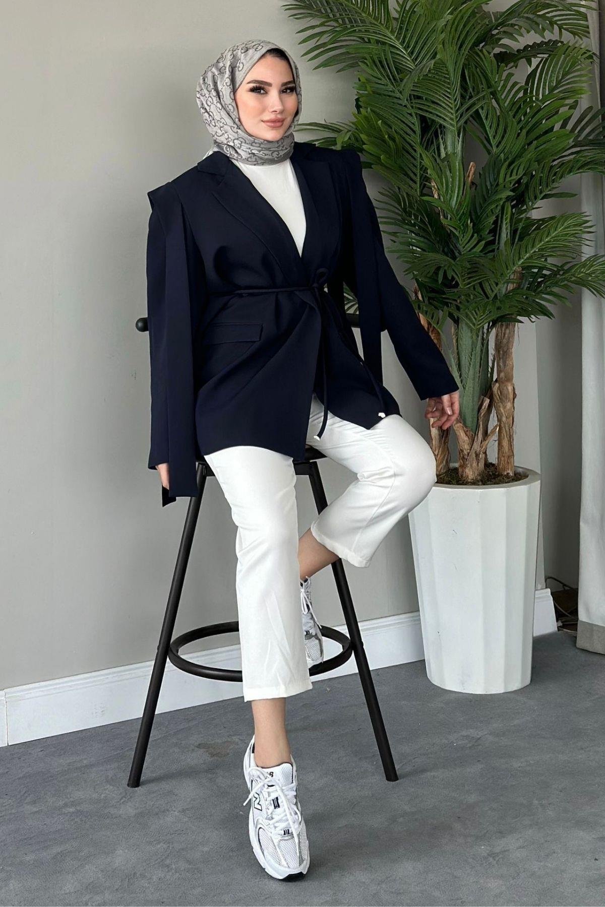 İpli Blazer Ceket Lacivert, Fiyatları 