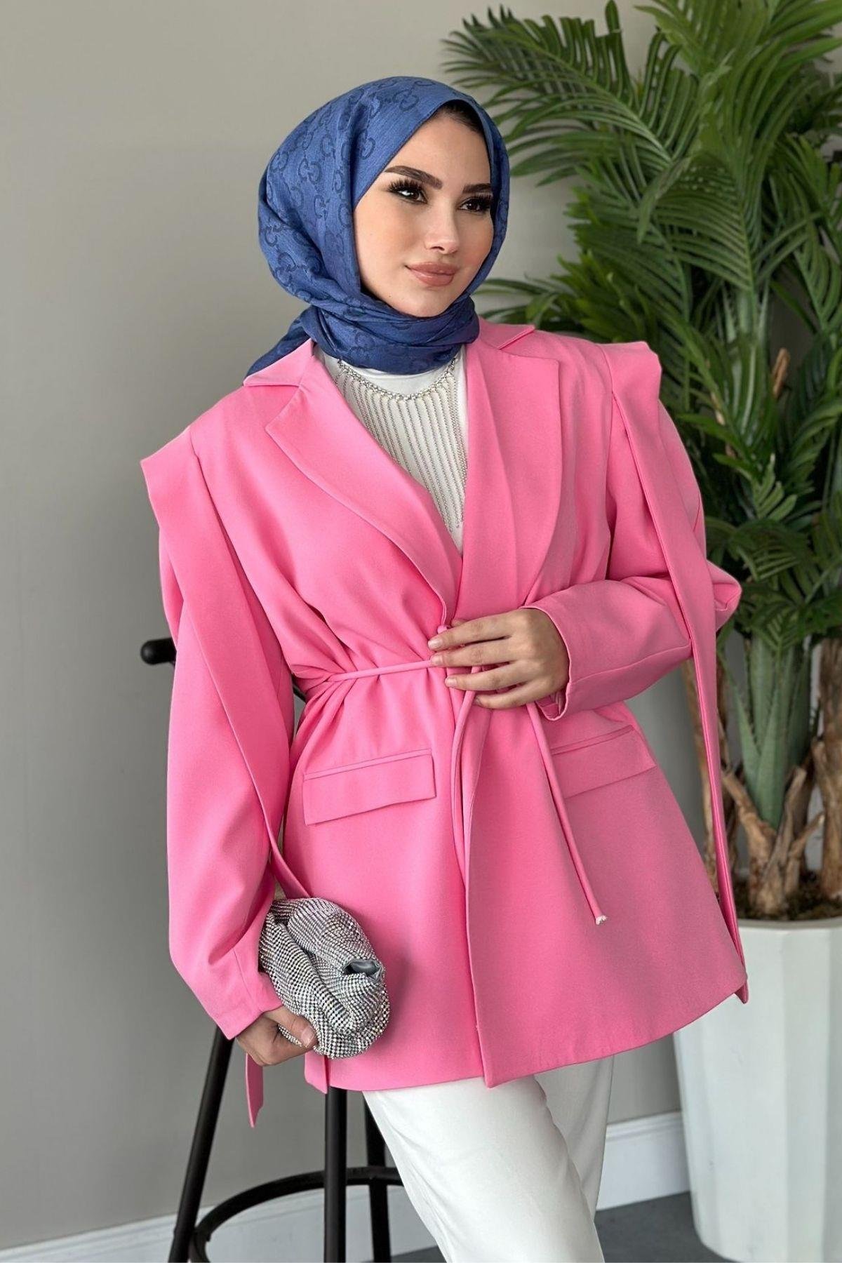 İpli Blazer Ceket Pembe, Fiyatları 