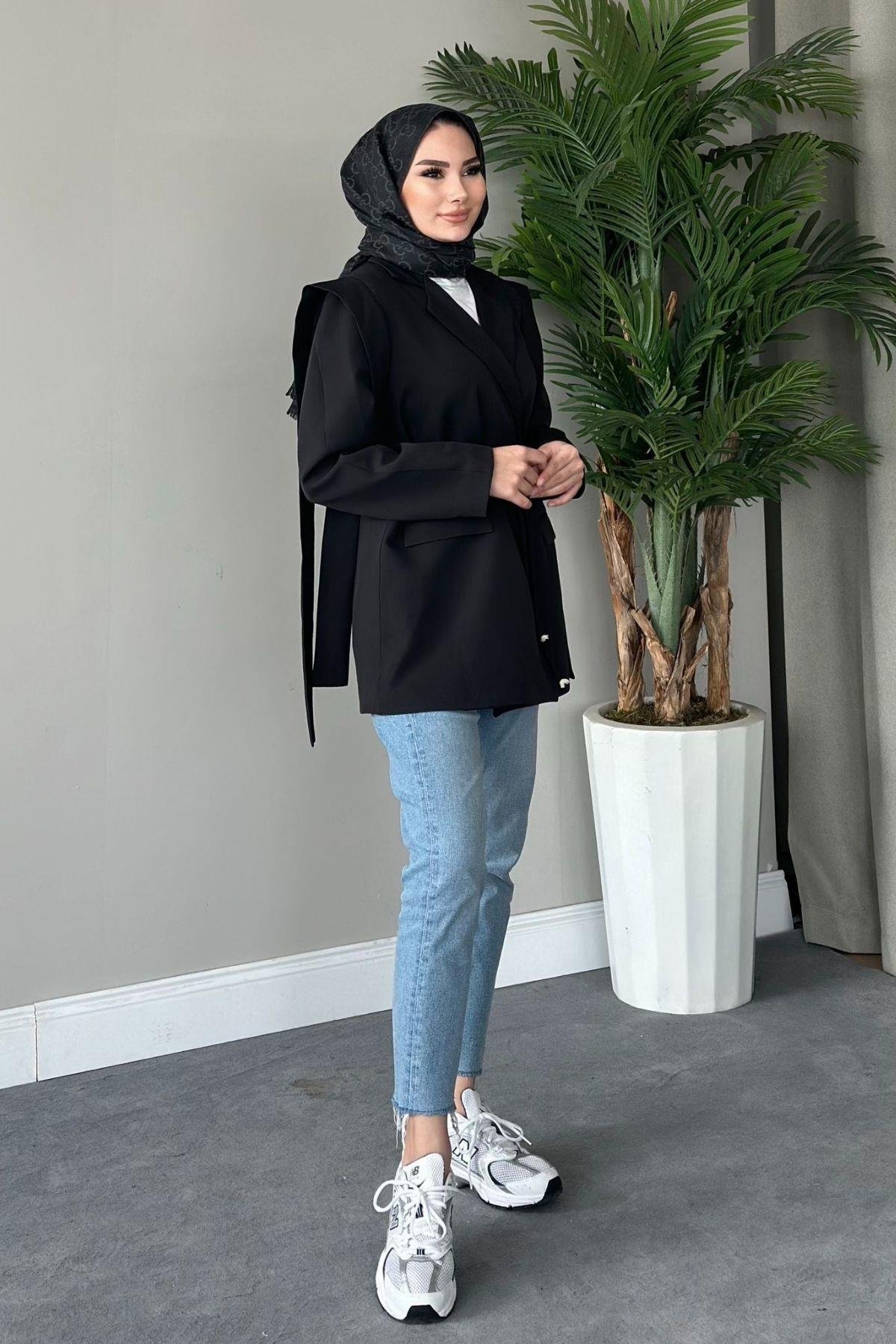 İpli Blazer Ceket Siyah, Fiyatları 