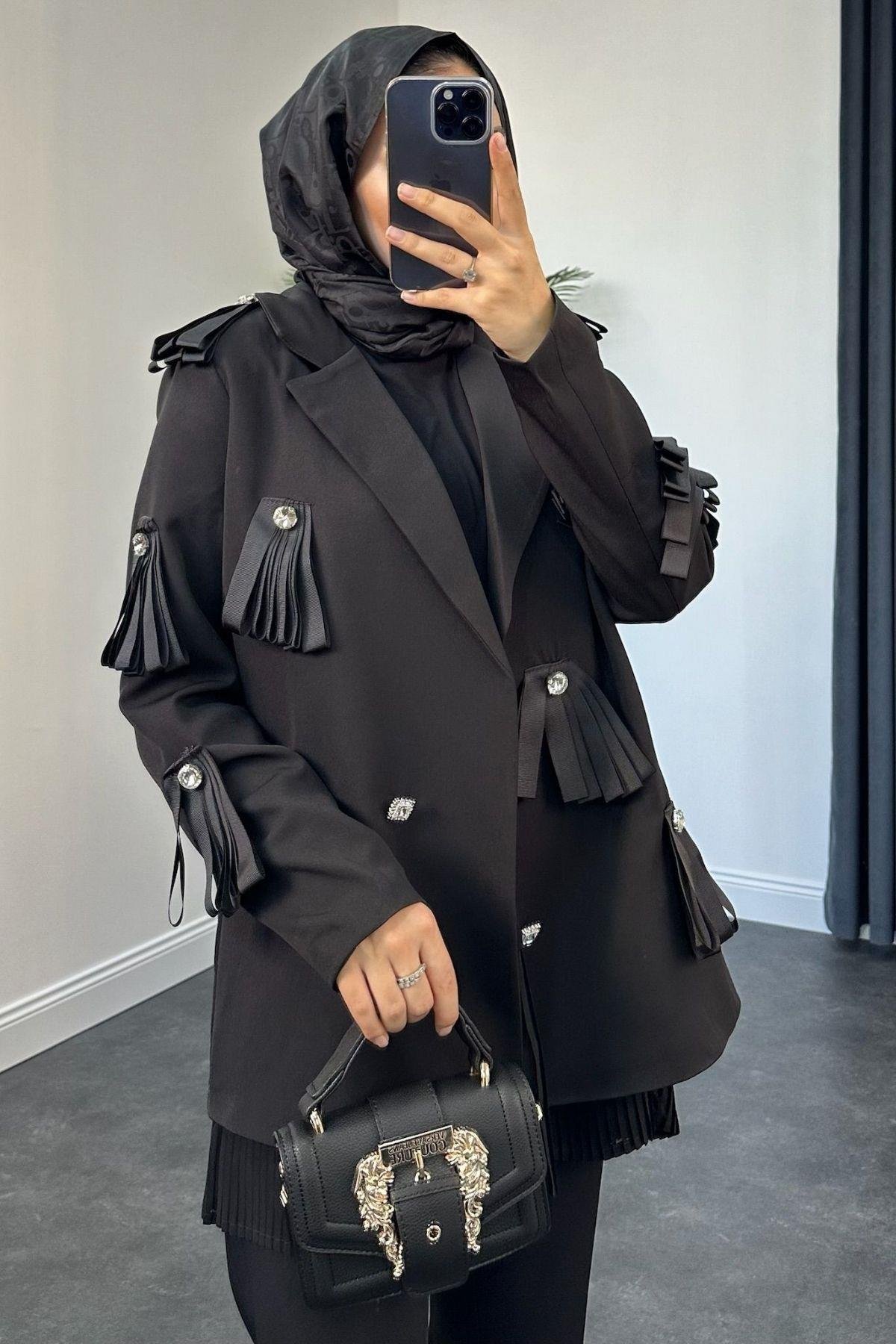 İthal Taşlı Ceketli Takım Siyah, Fiyatları 