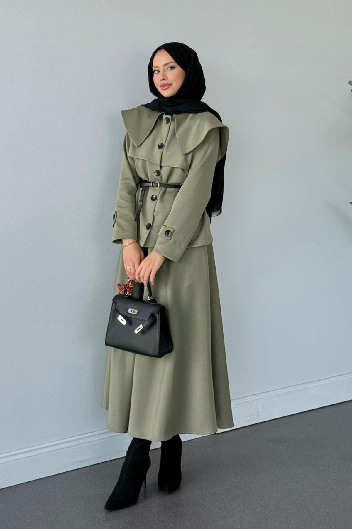 Jose Kemerli Etekli Takım Mint, Fiyatları Jose Kemerli Etekli Takım Mint Haza Moda 