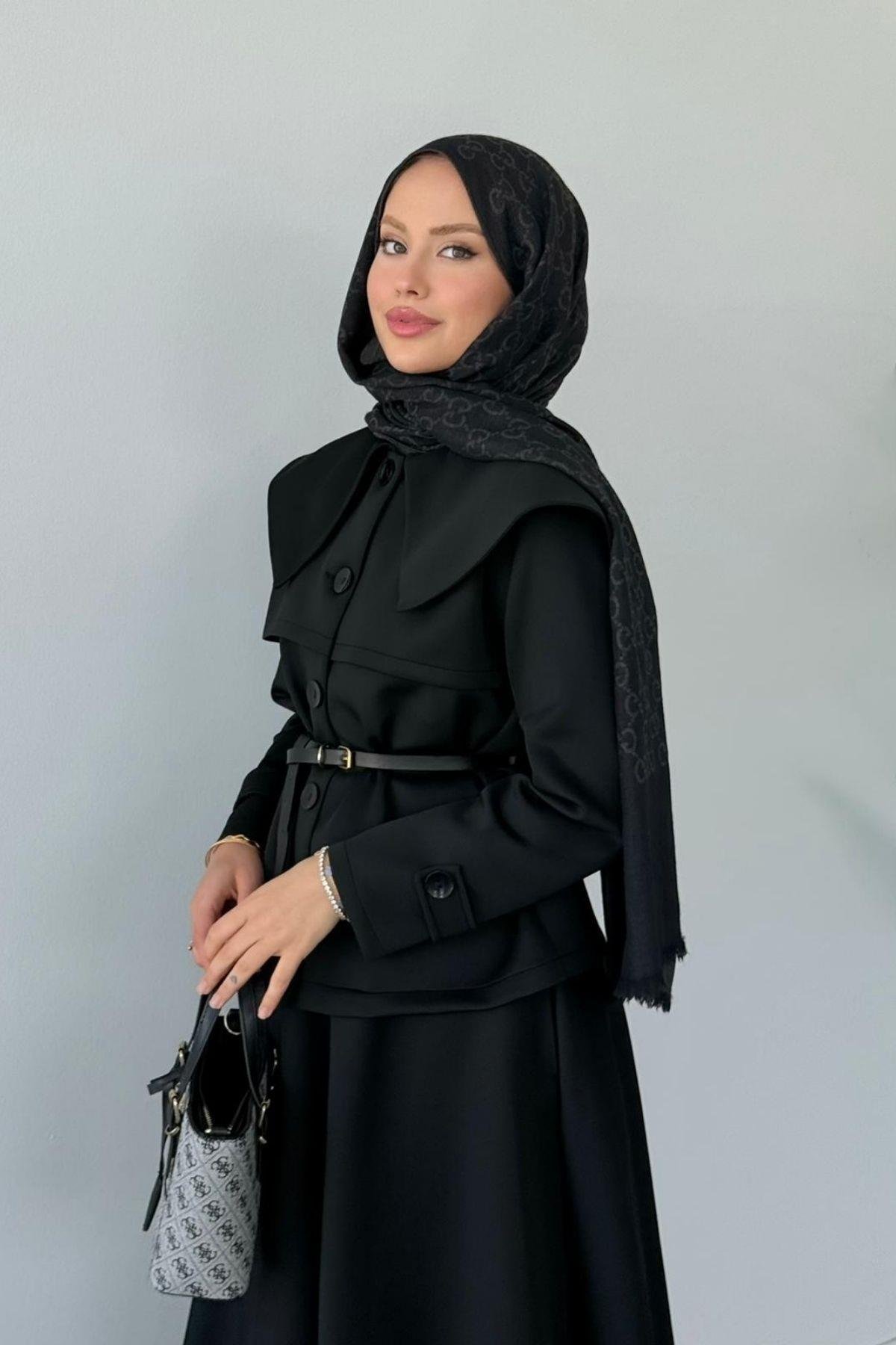 Jose Kemerli Etekli Takım Siyah, Fiyatları Jose Kemerli Etekli Takım Siyah Haza Moda 