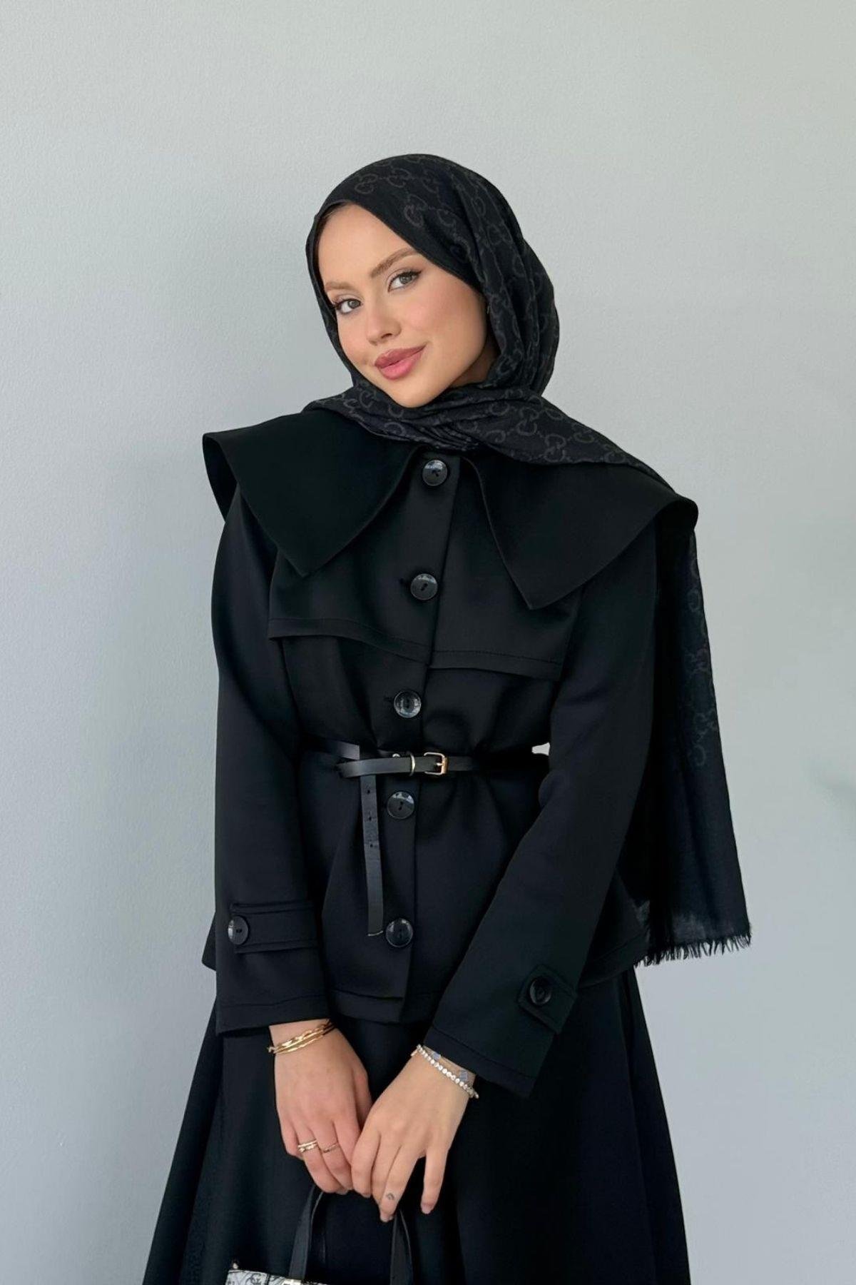 Jose Kemerli Etekli Takım Siyah, Fiyatları Jose Kemerli Etekli Takım Siyah Haza Moda 