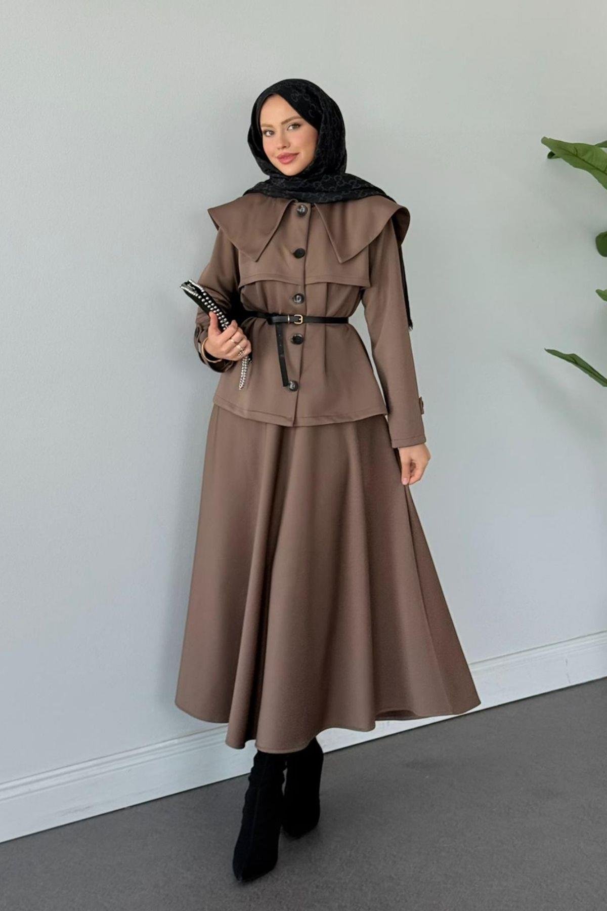 Jose Kemerli Etekli Takım Vizon, Fiyatları Jose Kemerli Etekli Takım Vizon Haza Moda 