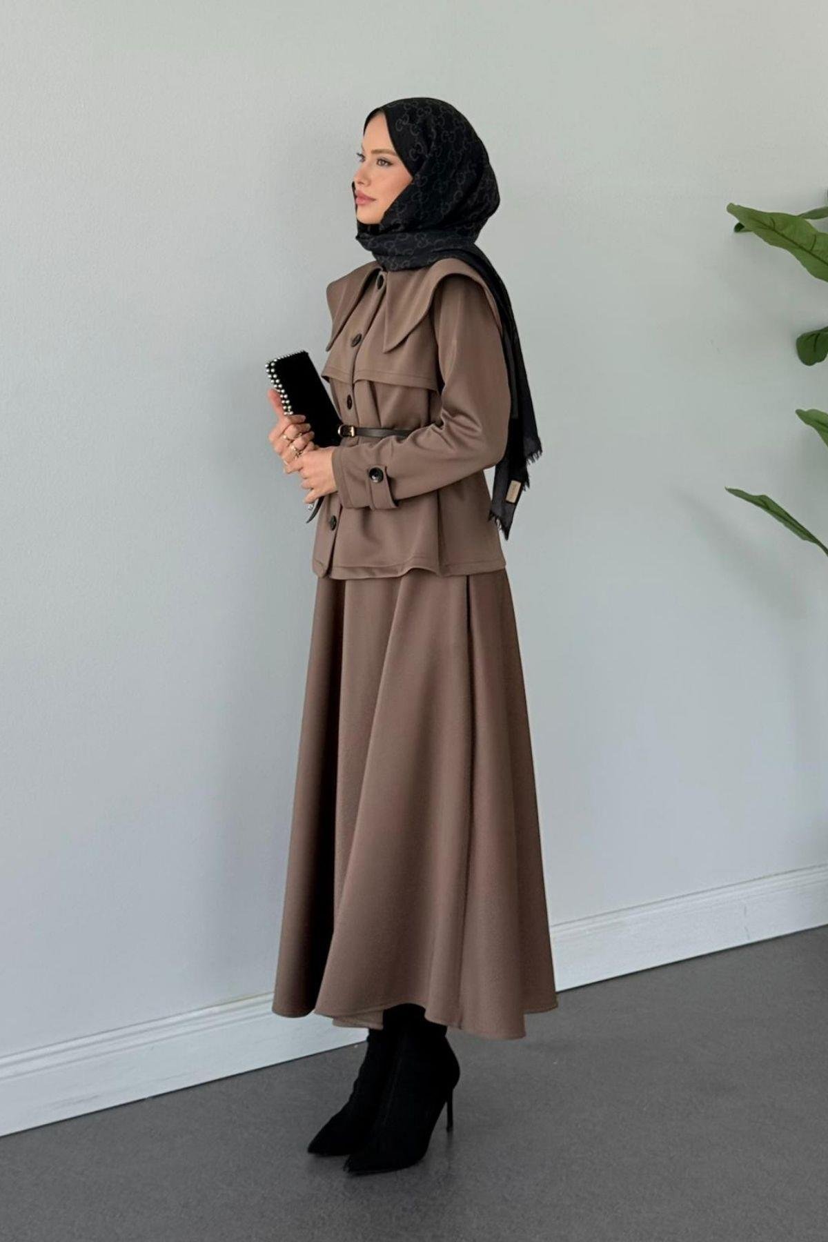 Jose Kemerli Etekli Takım Vizon, Fiyatları Jose Kemerli Etekli Takım Vizon Haza Moda 