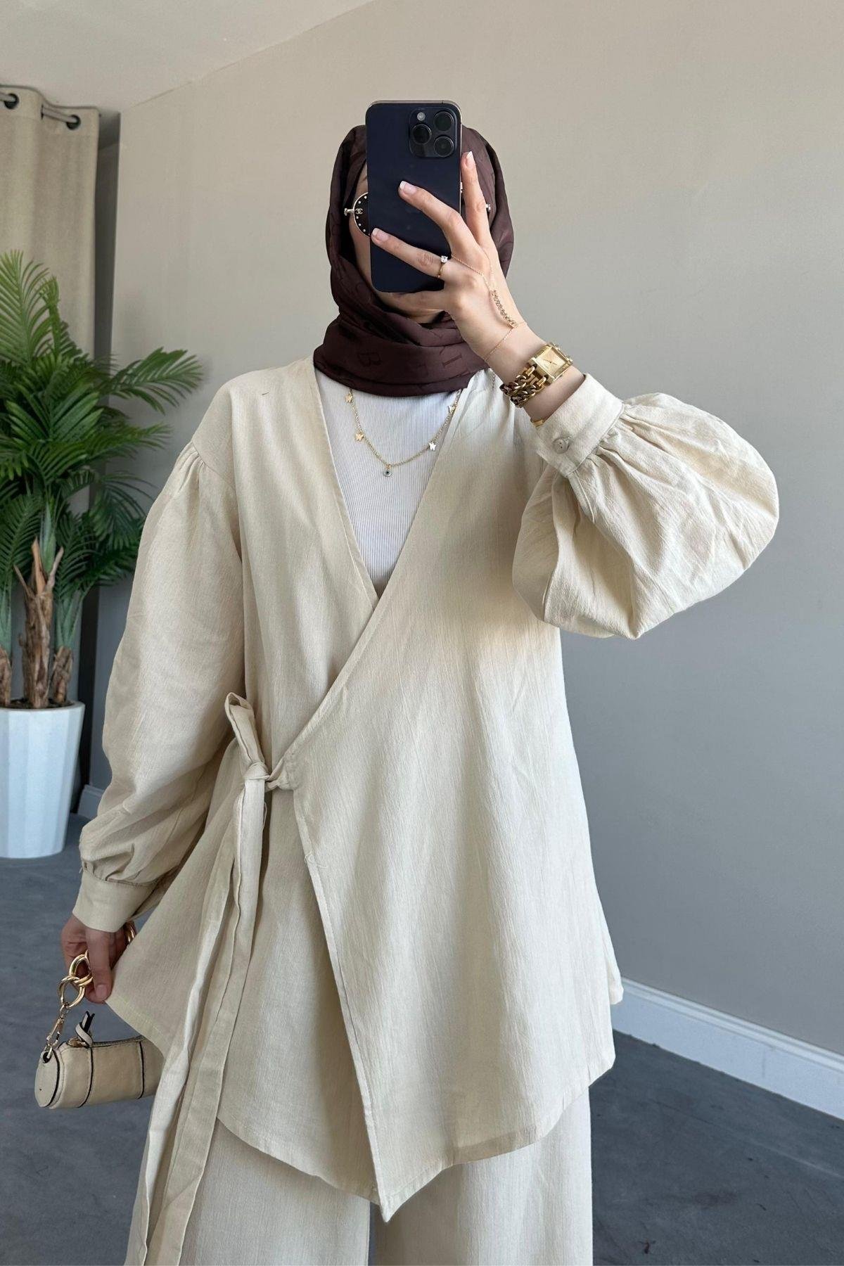 Kalın Kemer Keten Takım Bej, Fiyatları 