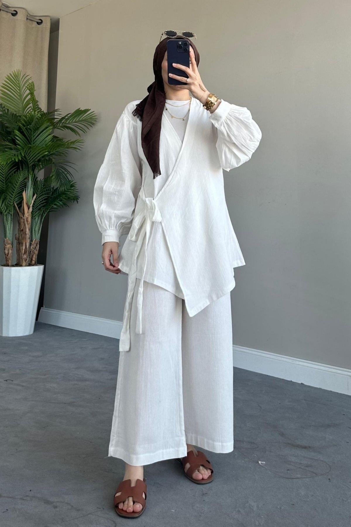 Kalın Kemer Keten Takım Beyaz, Fiyatları 