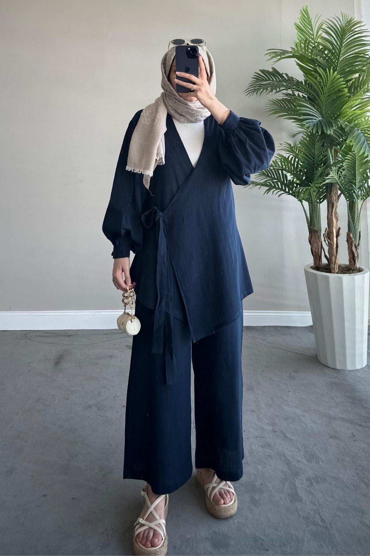 Kalın Kemer Keten Takım Lacivert, Fiyatları 