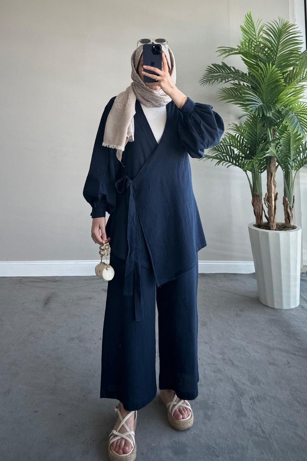 Kalın Kemer Keten Takım Lacivert, Fiyatları 