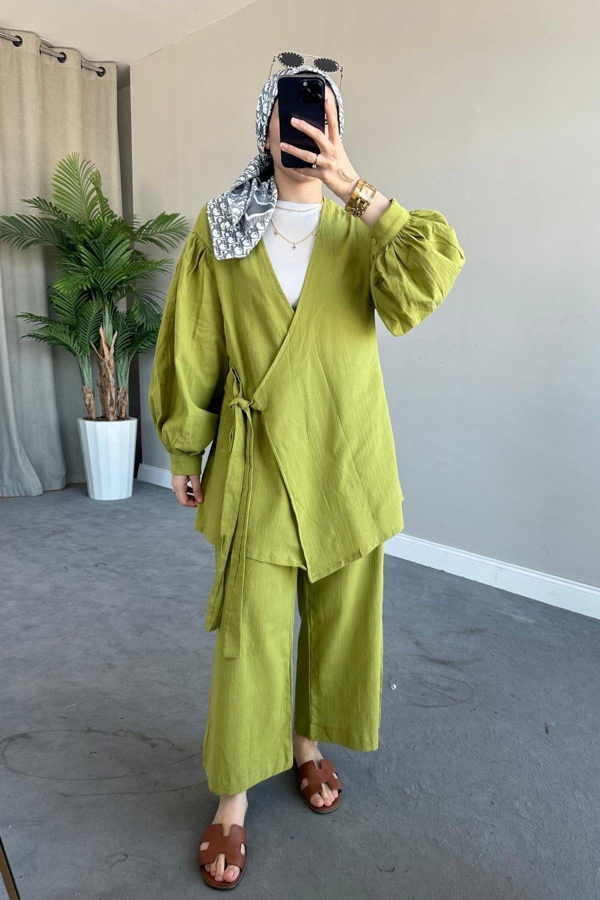 Kalın Kemer Keten Takım Yağyeşili, Fiyatları 