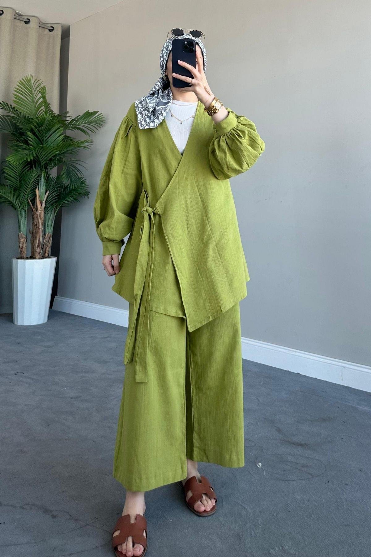 Kalın Kemer Keten Takım Yağyeşili, Fiyatları 