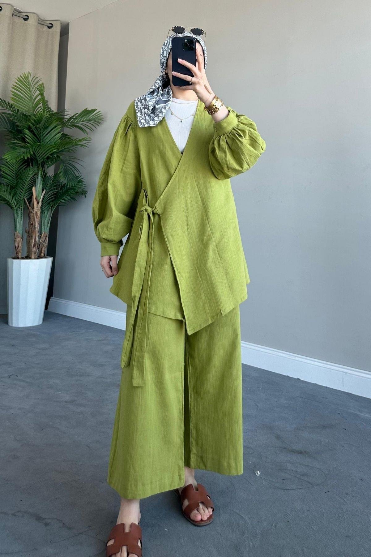 Kalın Kemer Keten Takım Yağyeşili, Fiyatları 