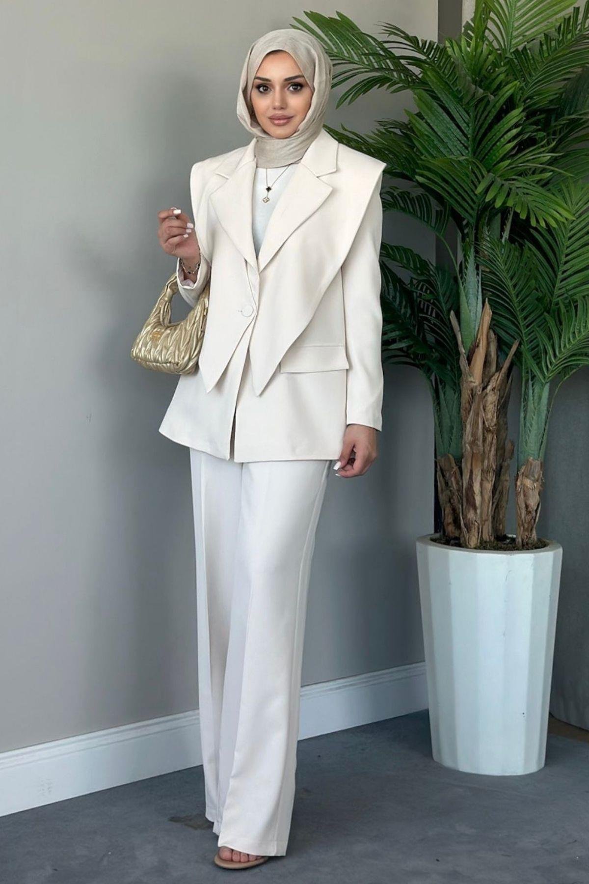 Kapaklı Blazer Takım Bej, Fiyatları 