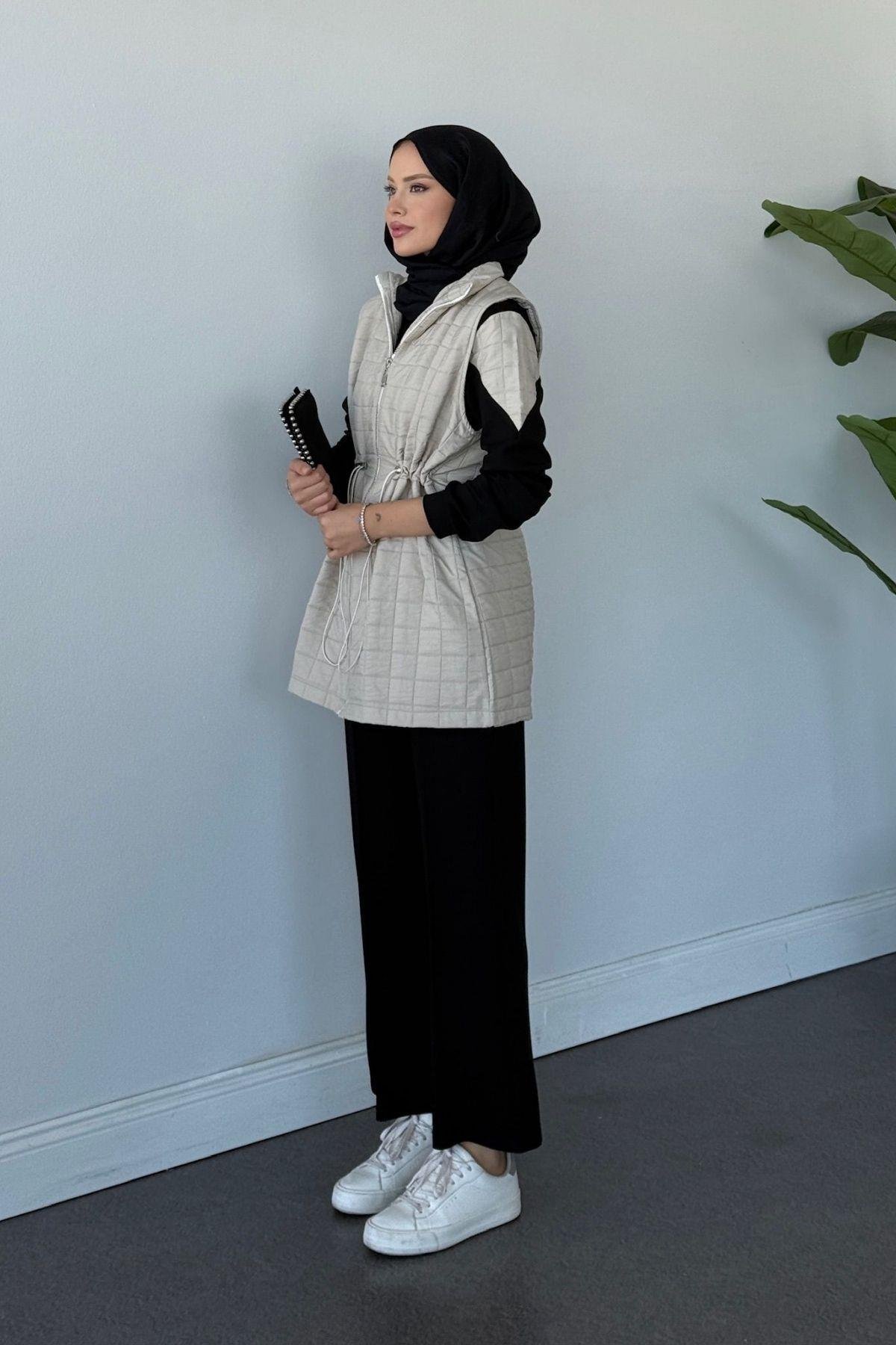 Kapitoneli Üçlü Pamuklu Takım Bej, Fiyatları Kapitoneli Üçlü Pamuklu Takım Bej Haza Moda 