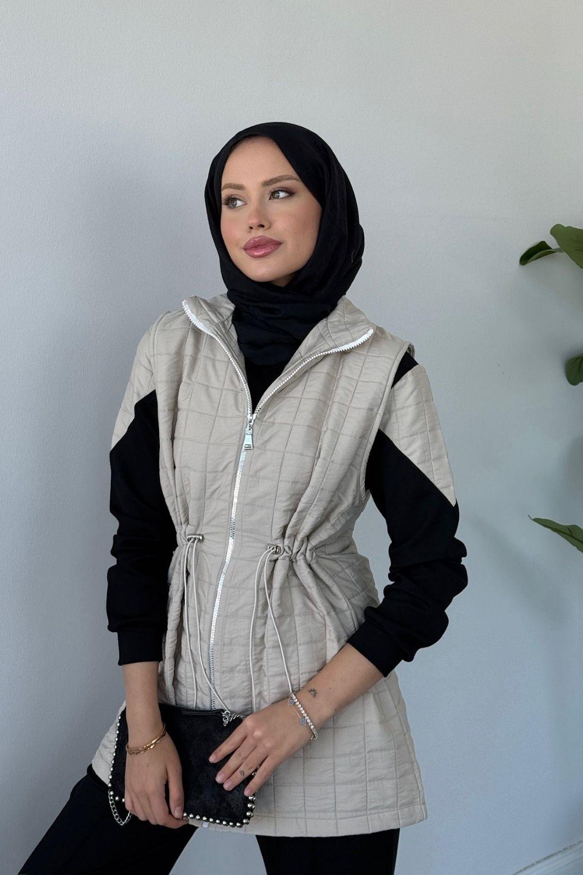 Kapitoneli Üçlü Pamuklu Takım Bej, Fiyatları Kapitoneli Üçlü Pamuklu Takım Bej Haza Moda 