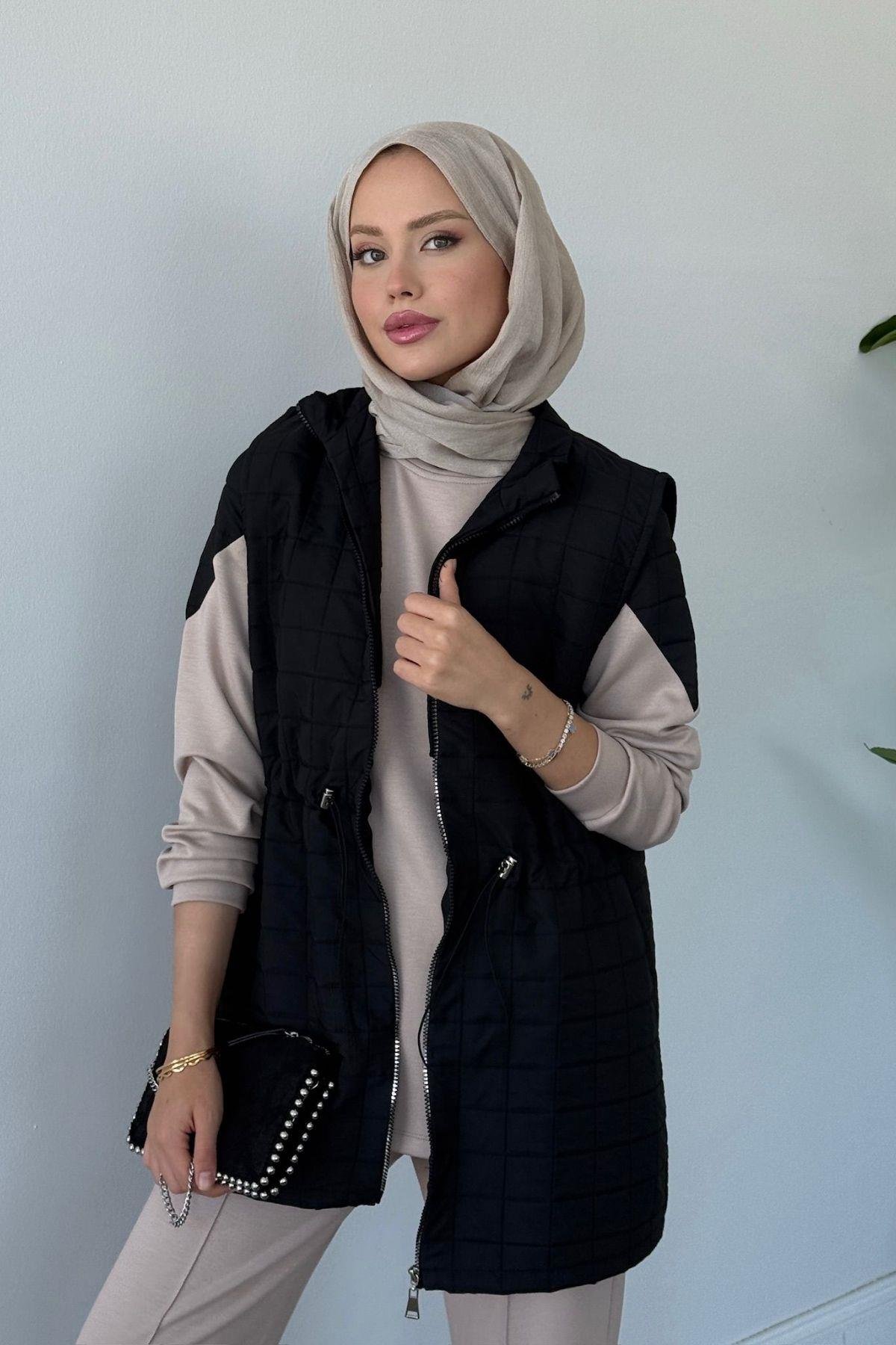 Kapitoneli Üçlü Pamuklu Takım Siyah, Fiyatları Kapitoneli Üçlü Pamuklu Takım Siyah Haza Moda 