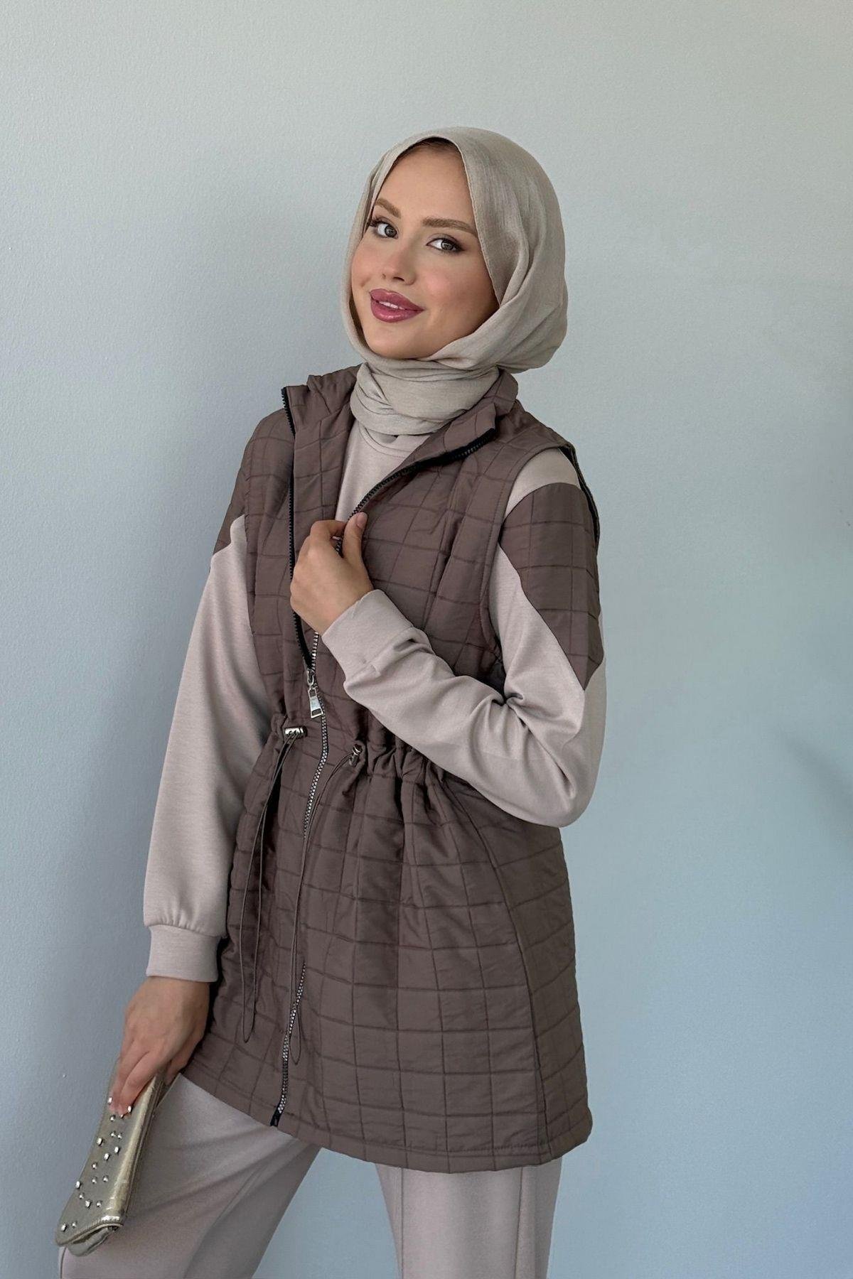 Kapitoneli Üçlü Pamuklu Takım Vizon, Fiyatları Kapitoneli Üçlü Pamuklu Takım Vizon Haza Moda 