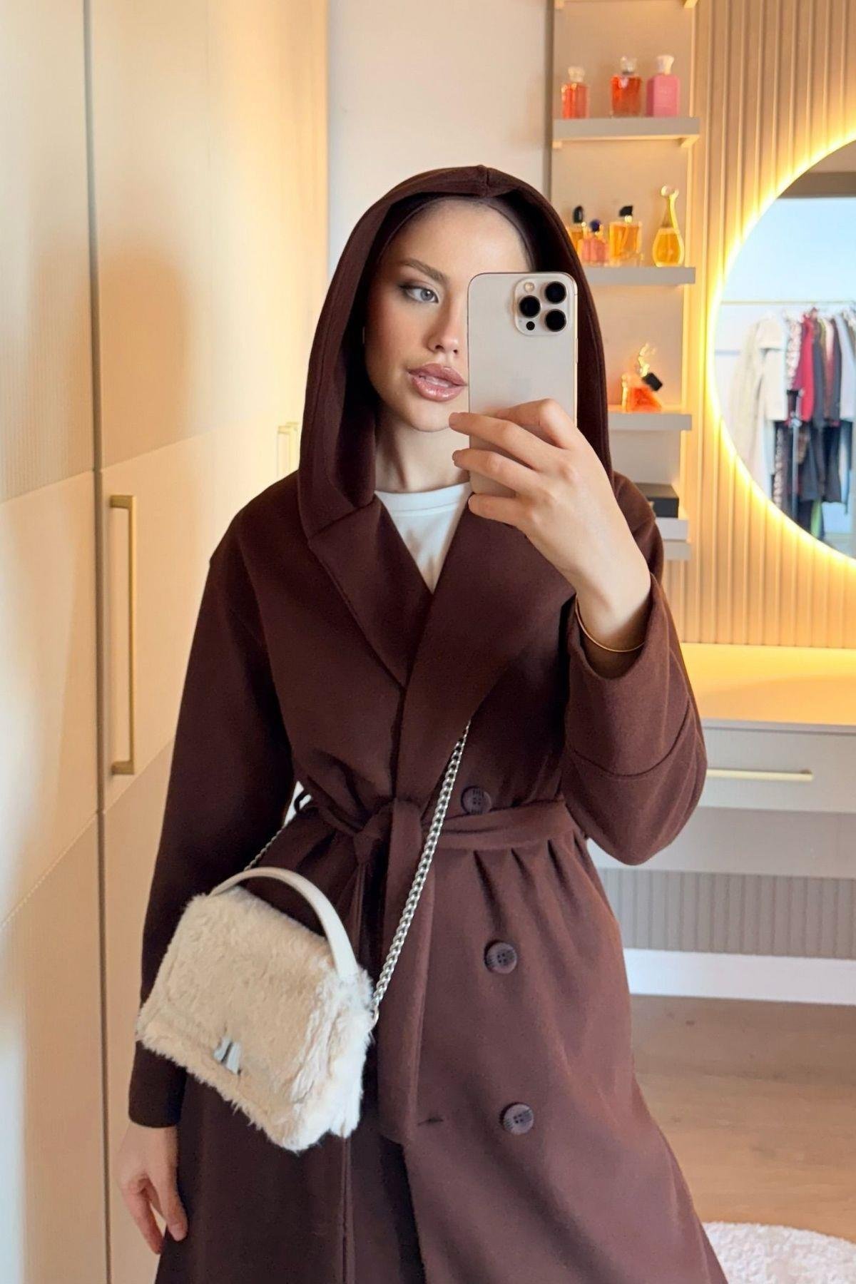 Kapşonulu Kaşe Kaban Acı Kahve, Fiyatları 