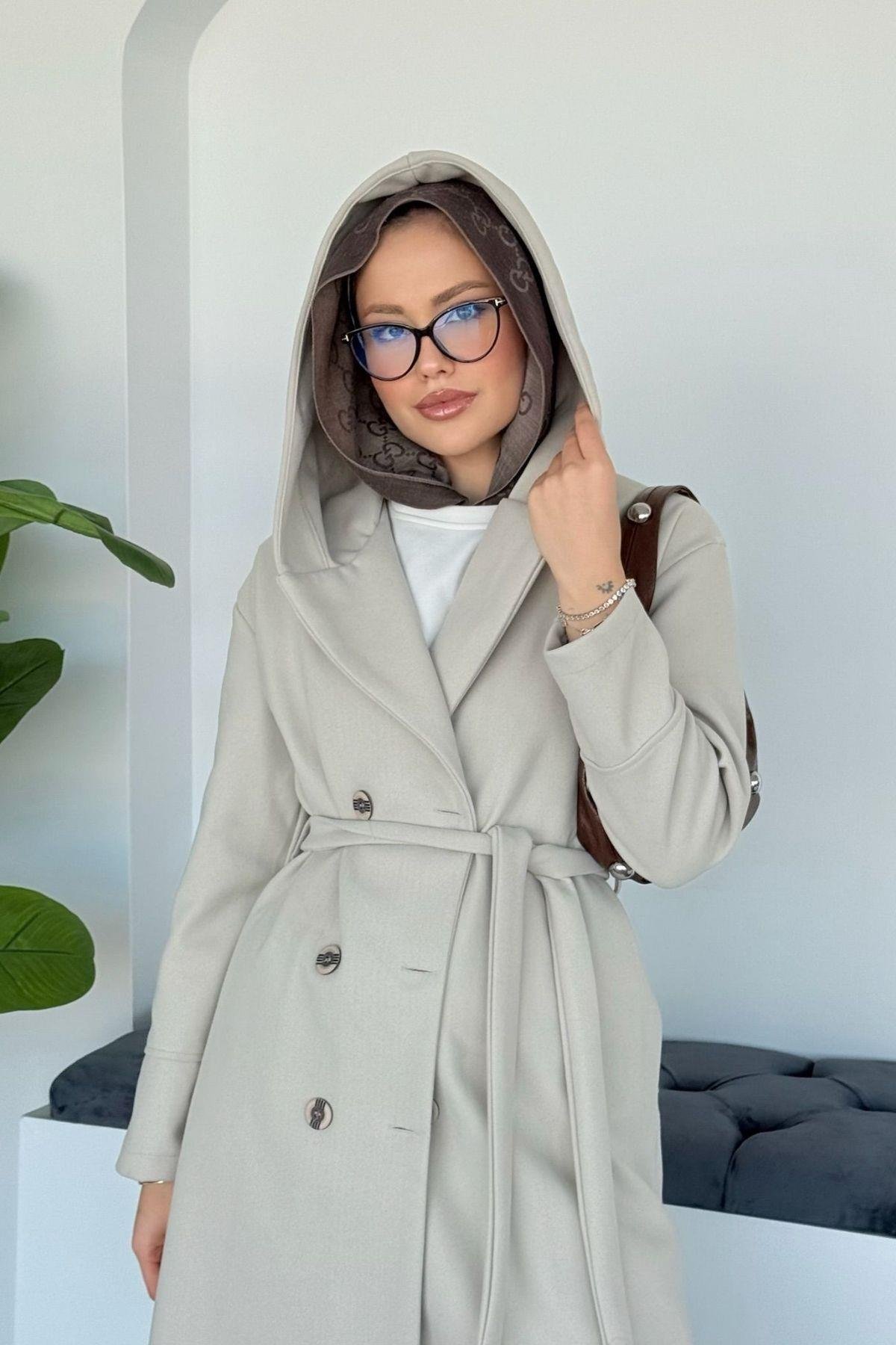 Kapşonulu Kaşe Kaban Bej, Fiyatları 