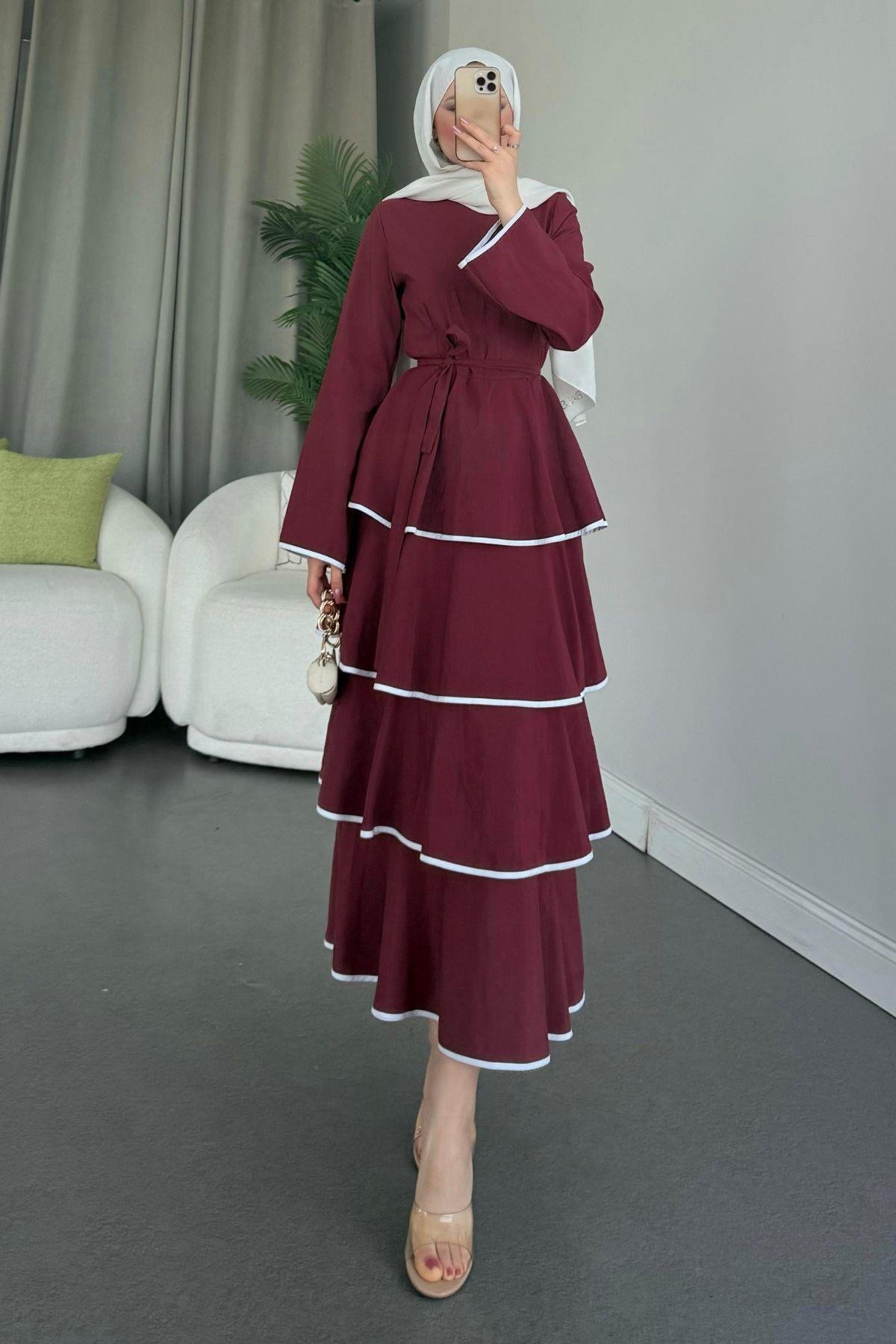 Kat Kat Elbise Bordo, Fiyatları 