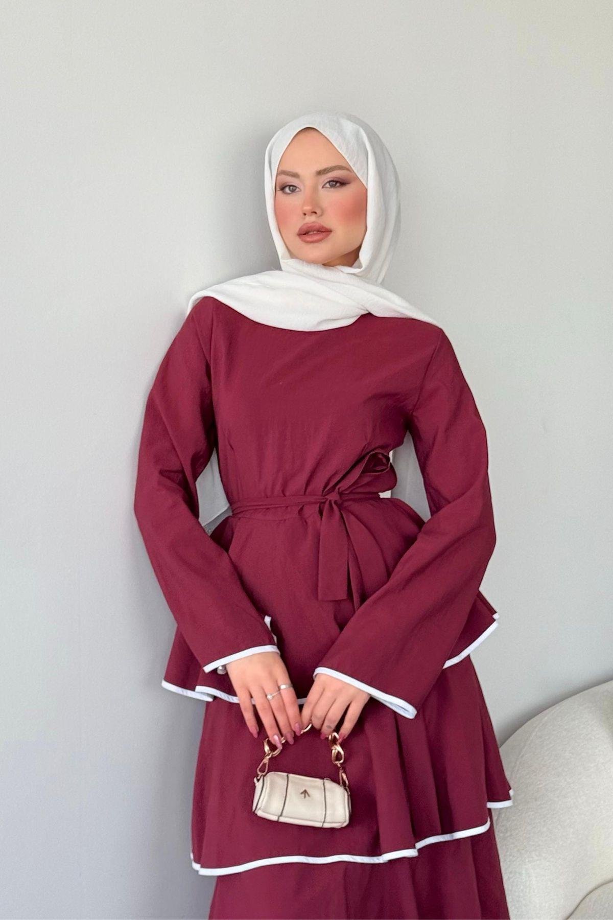 Kat Kat Elbise Bordo, Fiyatları 