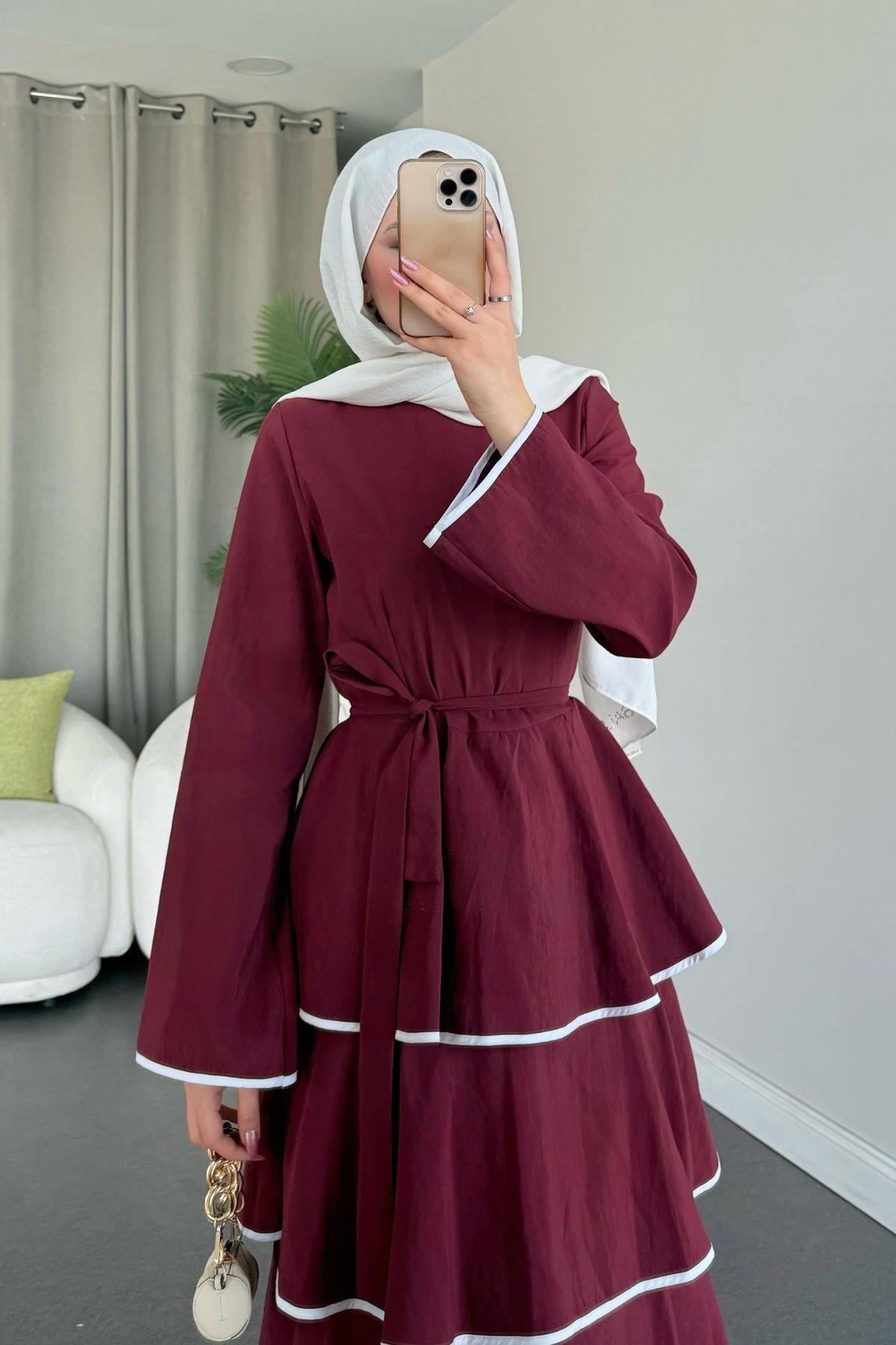 Kat Kat Elbise Bordo, Fiyatları 