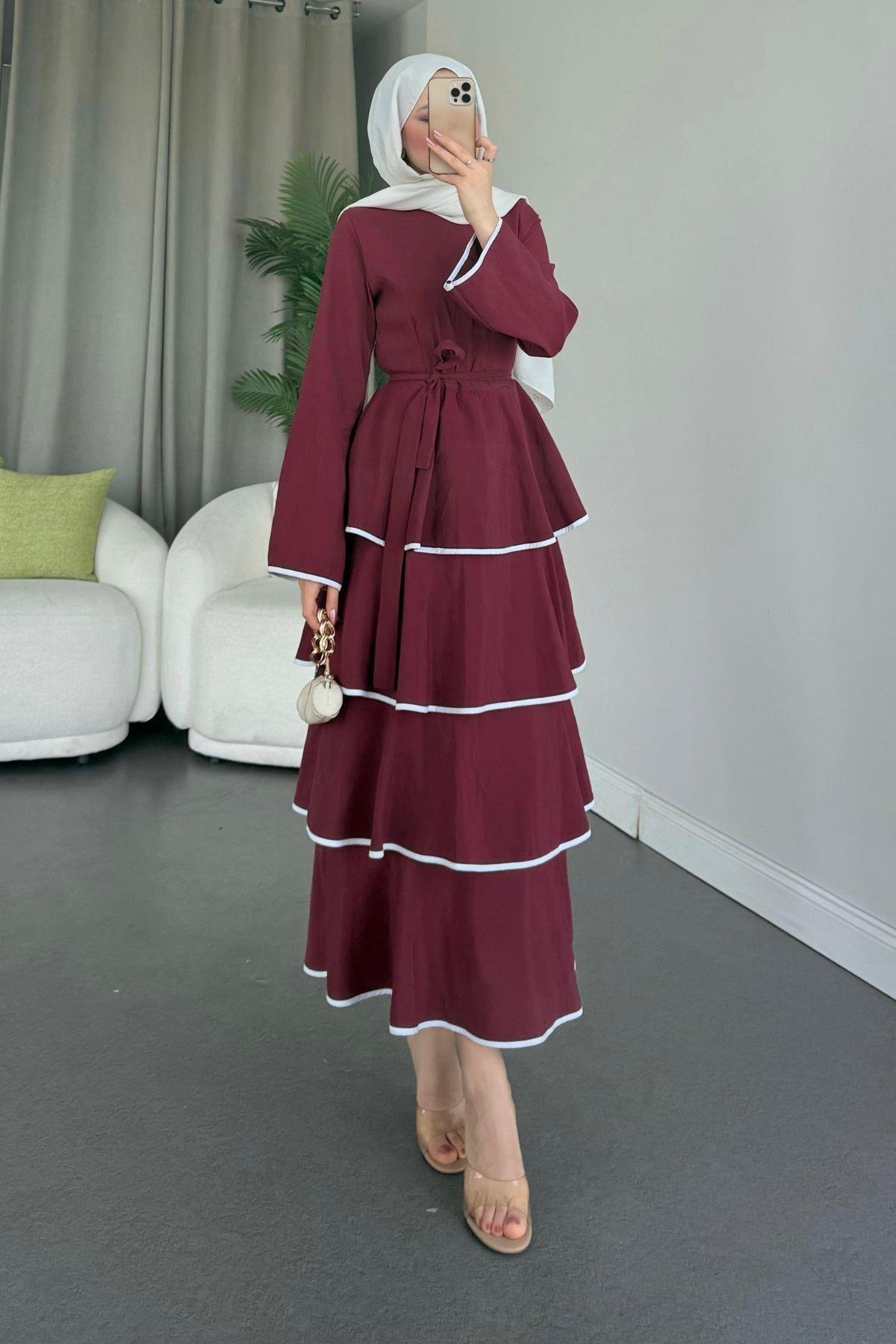 Kat Kat Elbise Bordo, Fiyatları 