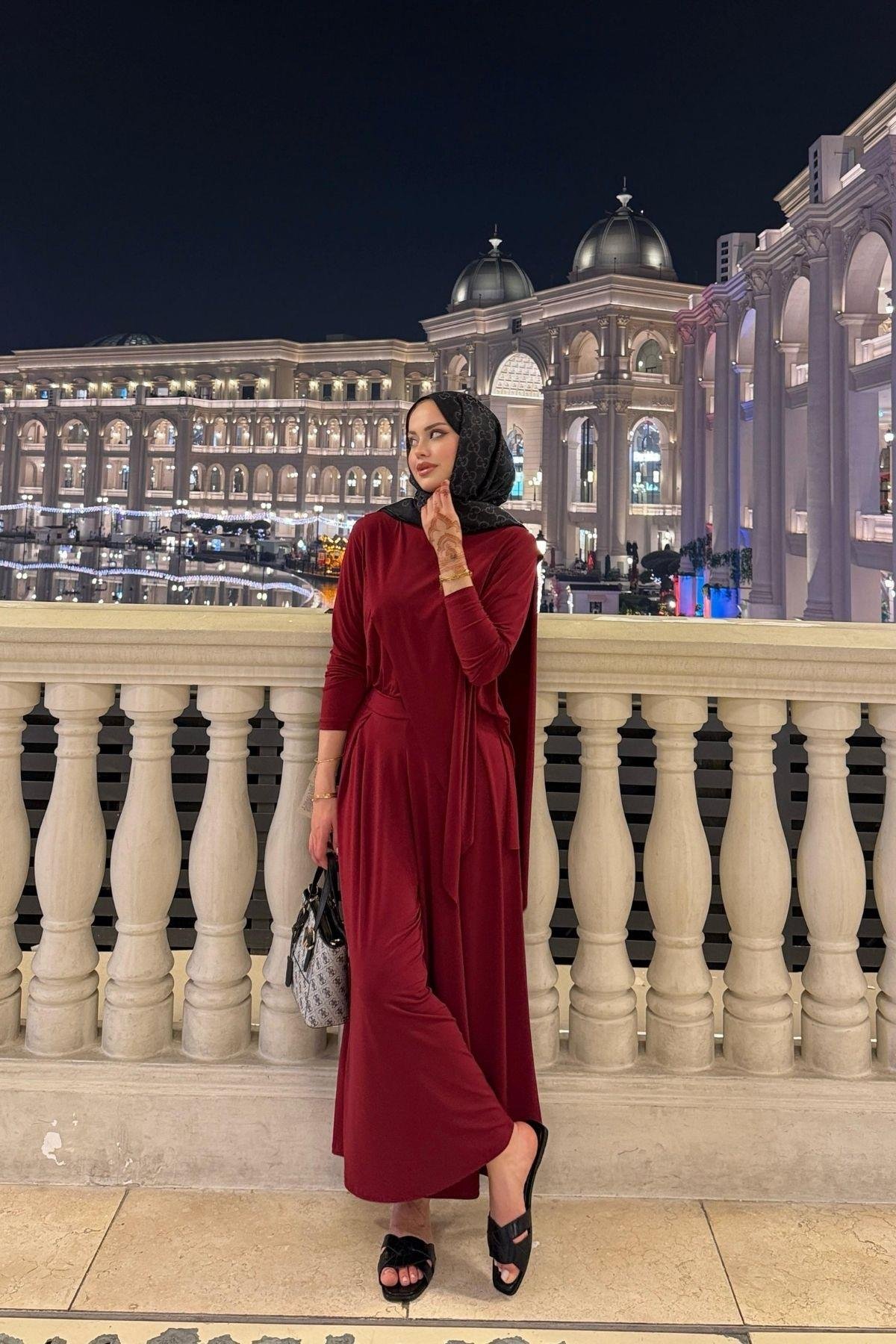 Katar Sandy Takım Bordo, Fiyatları Katar Sandy Takım Bordo Haza Moda 