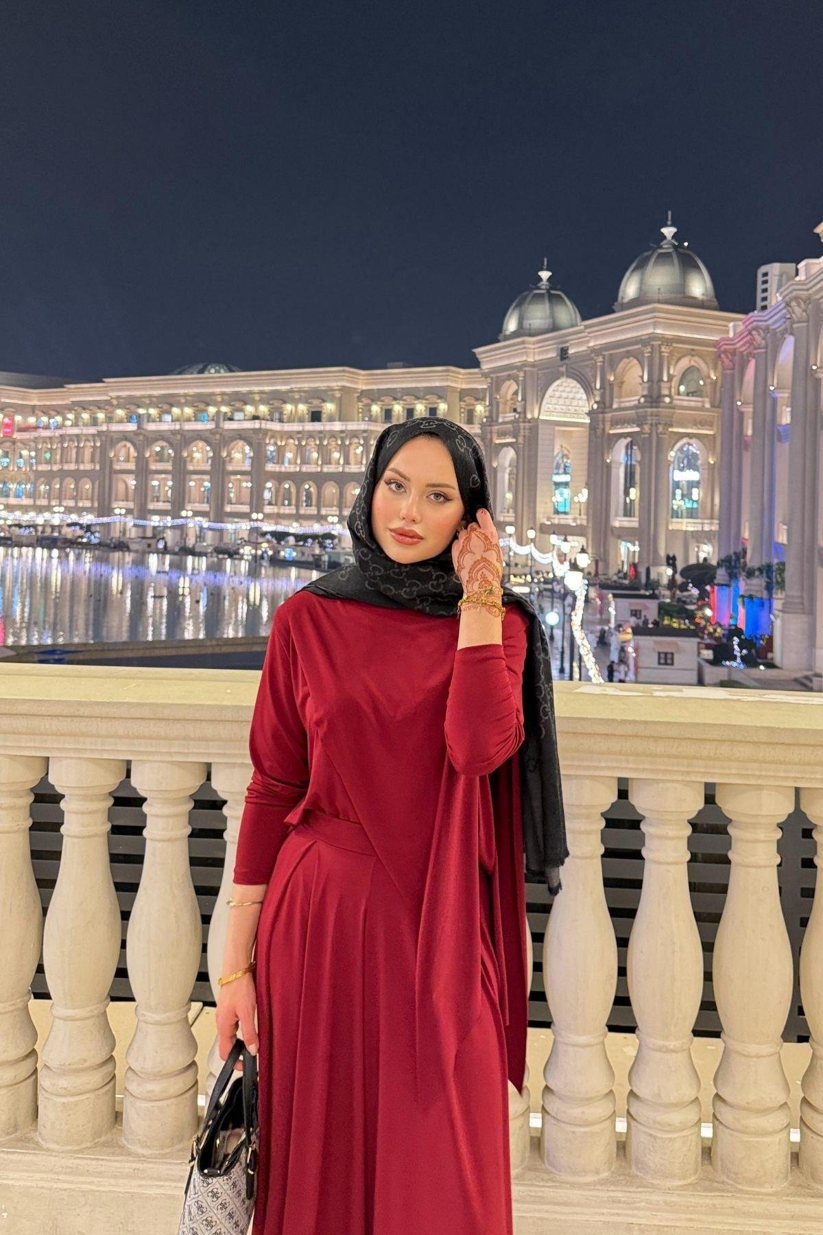 Katar Sandy Takım Bordo, Fiyatları Katar Sandy Takım Bordo Haza Moda 