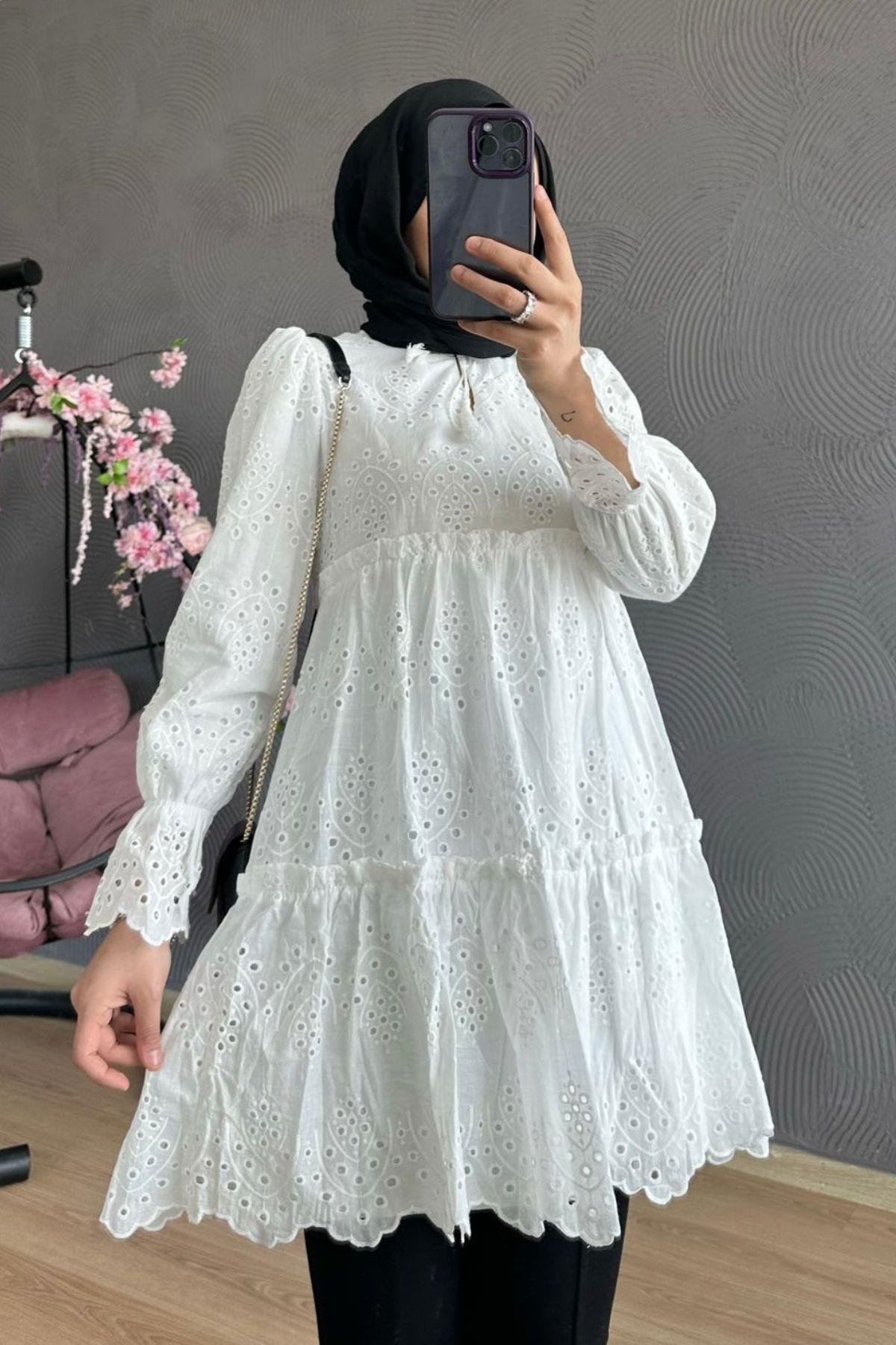 Katkat Güpür Gömlek Beyaz, Fiyatları 