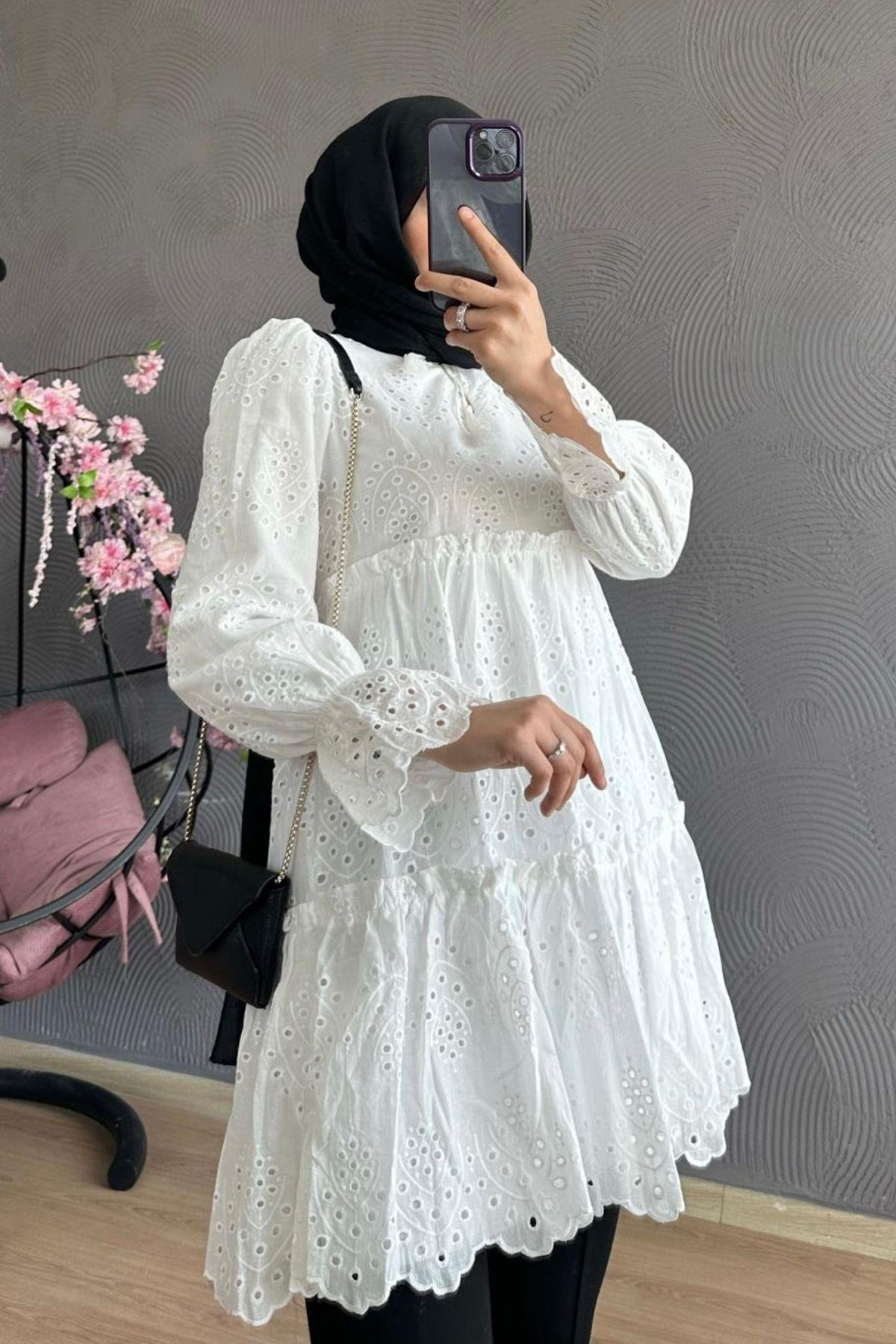 Katkat Güpür Gömlek Beyaz, Fiyatları 