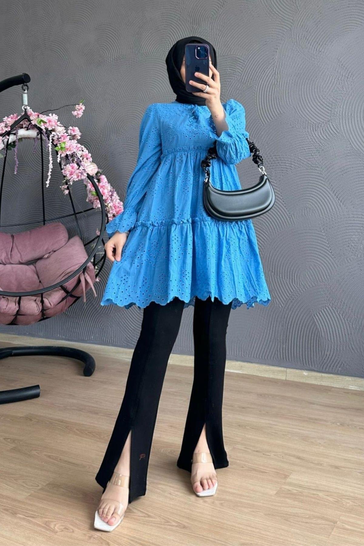 Katkat Güpür Gömlek Mavi, Fiyatları 