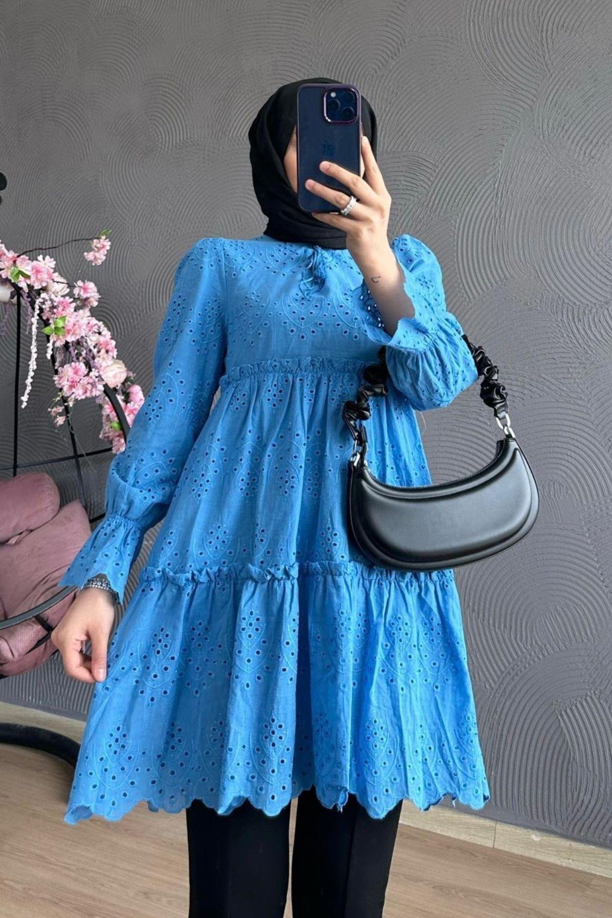 Katkat Güpür Gömlek Mavi, Fiyatları 