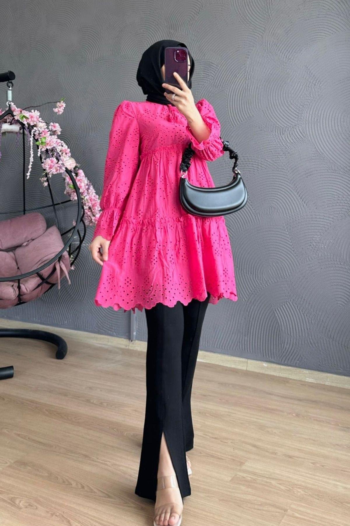 Katkat Güpür Gömlek Pembe, Fiyatları 