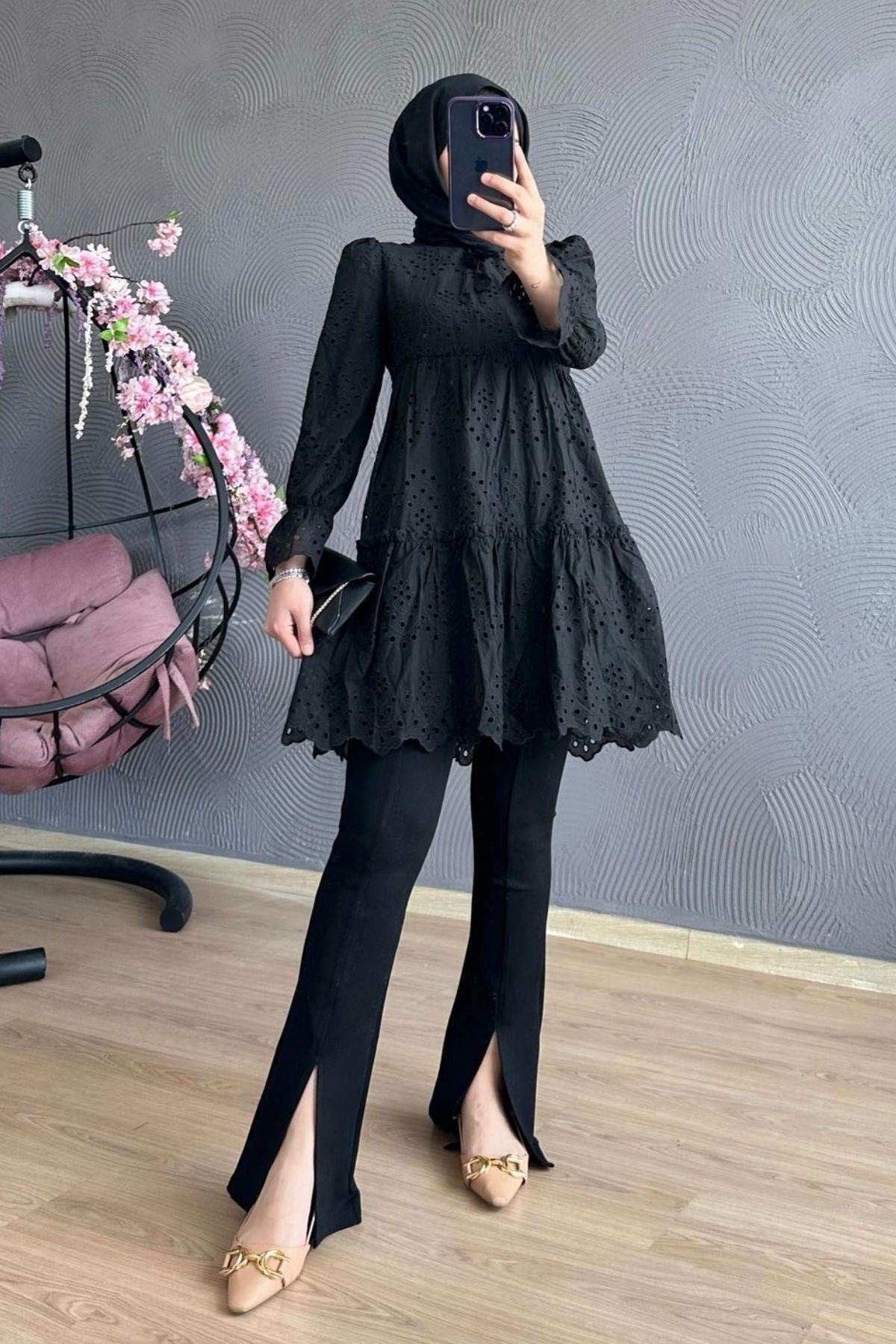 Katkat Güpür Gömlek Siyah, Fiyatları 