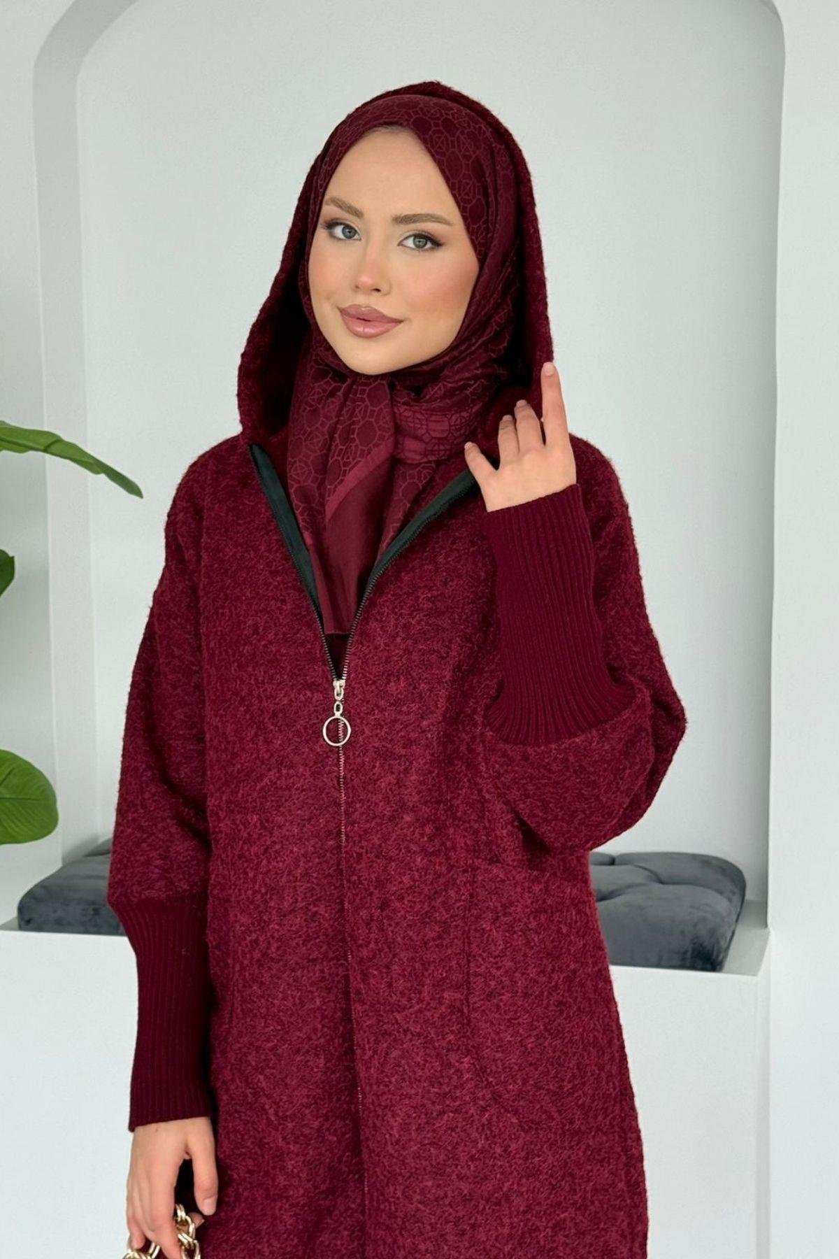 Keçe Fermuarlı Kaban Bordo, Fiyatları 
