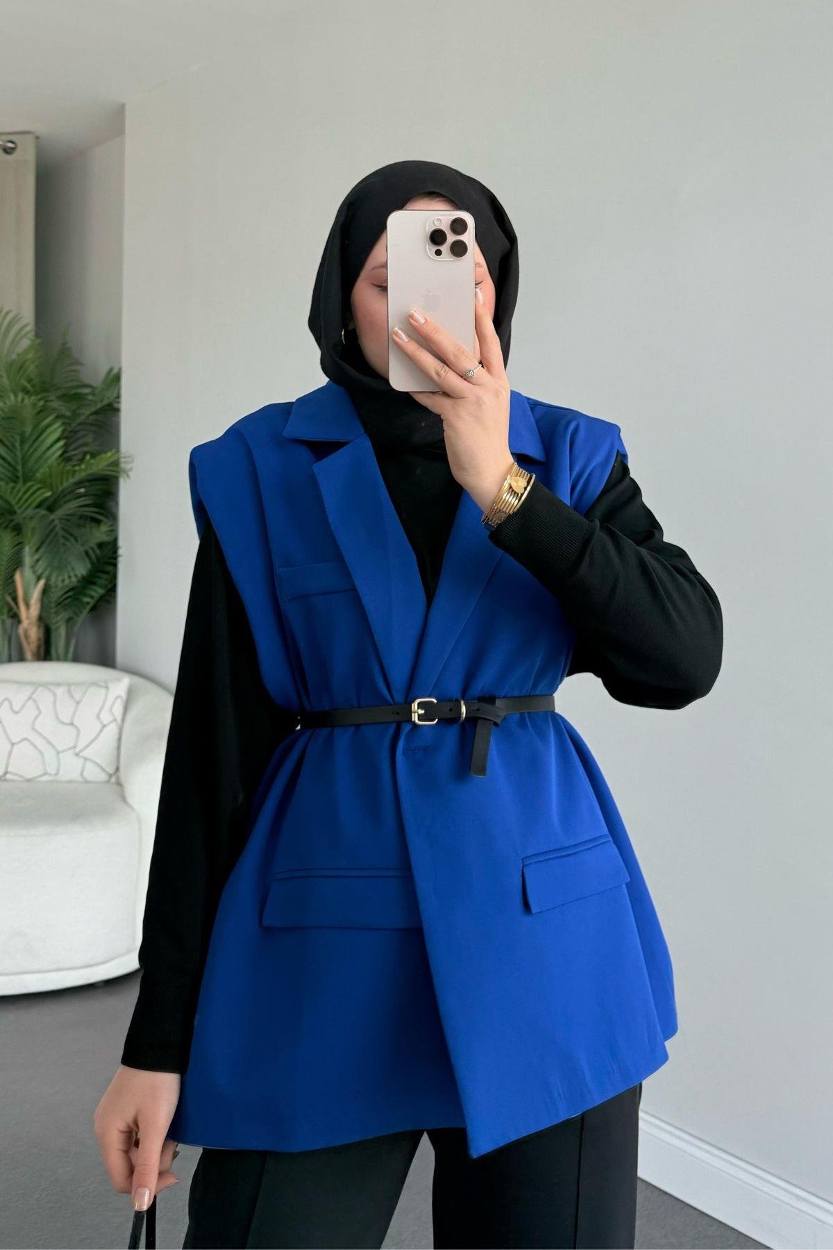 Kemerli Blazer Ceket Saks, Fiyatları 