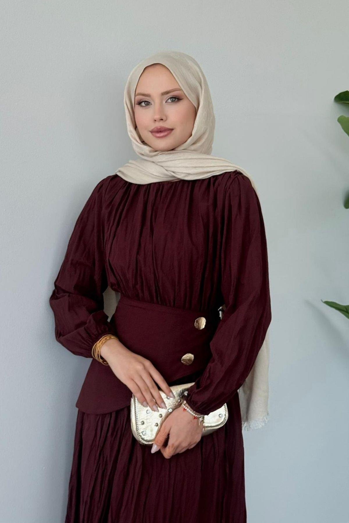 Kendy Pelerinli Elbise BORDO, Fiyatları Kendy Pelerinli Elbise BORDO- Haza Moda