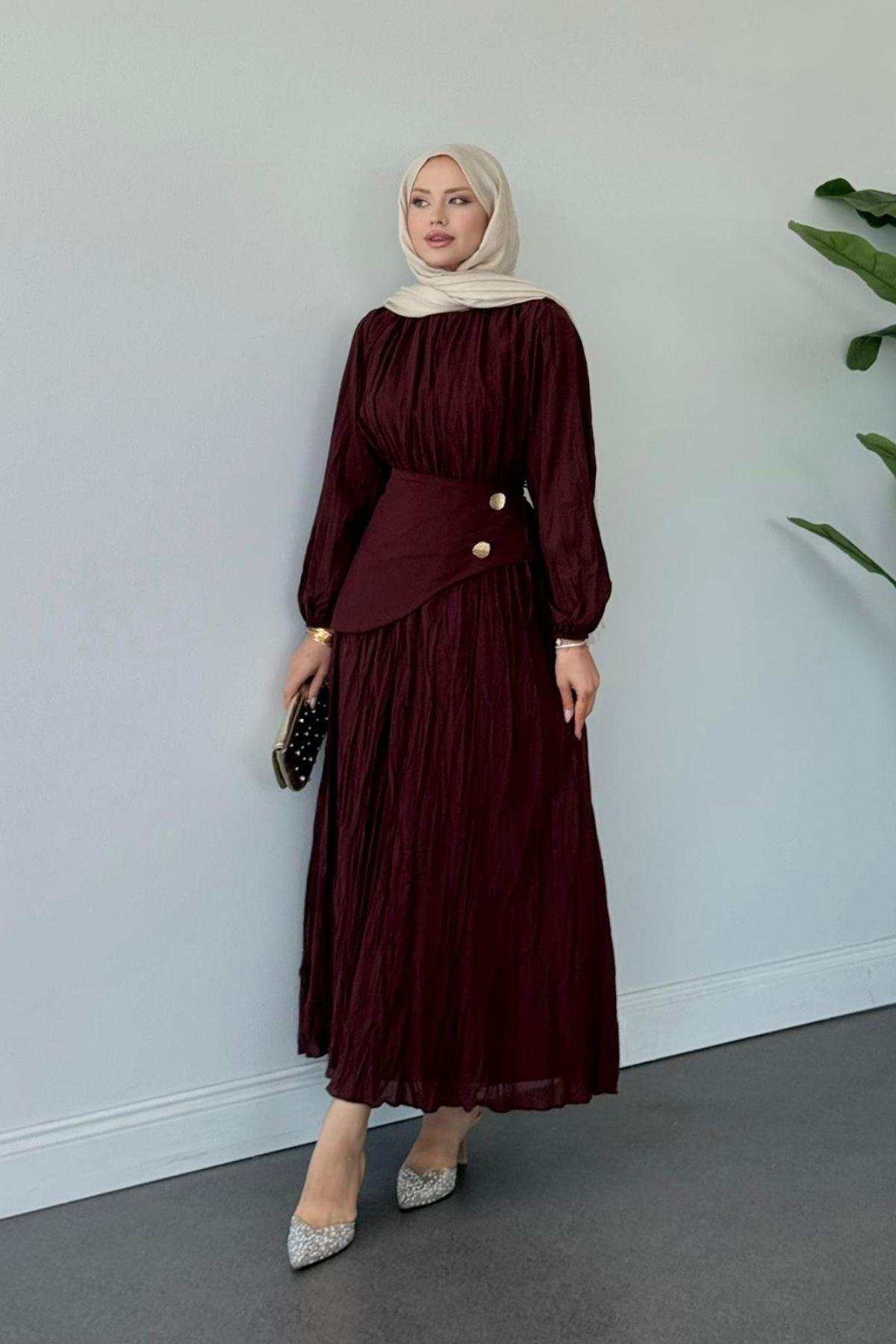 Kendy Pelerinli Elbise BORDO, Fiyatları Kendy Pelerinli Elbise BORDO- Haza Moda