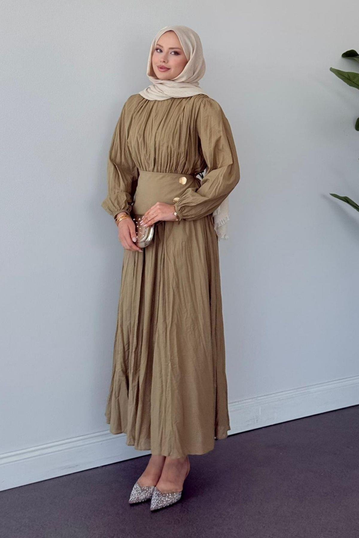 Kendy Pelerinli Elbise HAKİ, Fiyatları Kendy Pelerinli Elbise HAKİ - Haza Moda