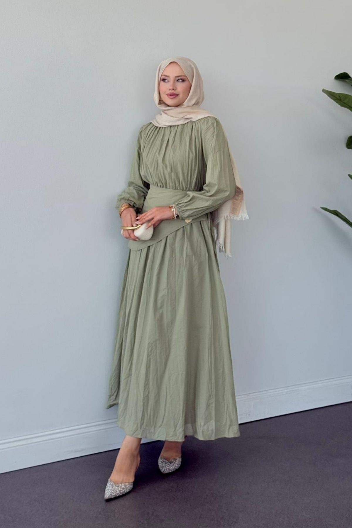 Kendy Pelerinli Elbise YEŞİL, Fiyatları Kendy Pelerinli Elbise YEŞİL- Haza Moda