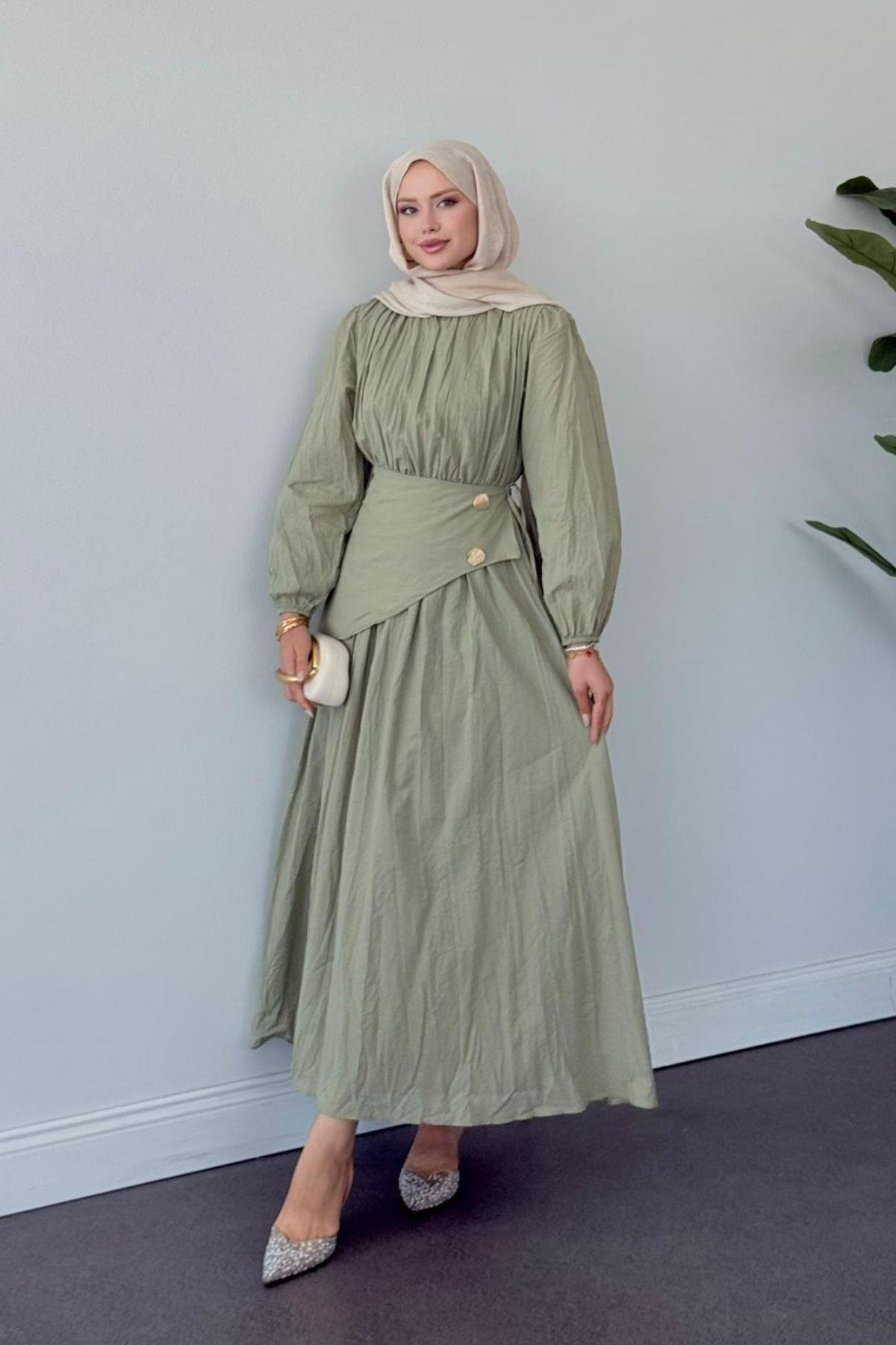 Kendy Pelerinli Elbise YEŞİL, Fiyatları Kendy Pelerinli Elbise YEŞİL- Haza Moda