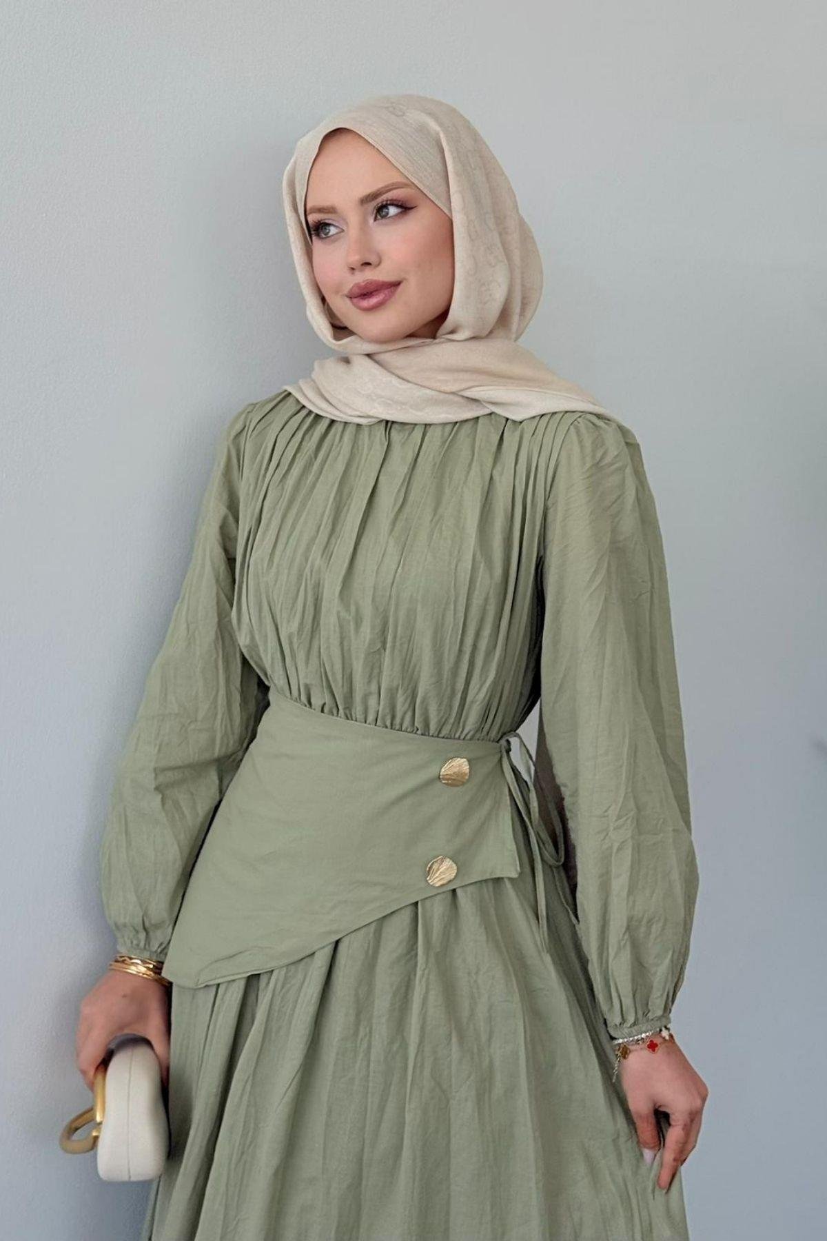 Kendy Pelerinli Elbise YEŞİL, Fiyatları Kendy Pelerinli Elbise YEŞİL- Haza Moda